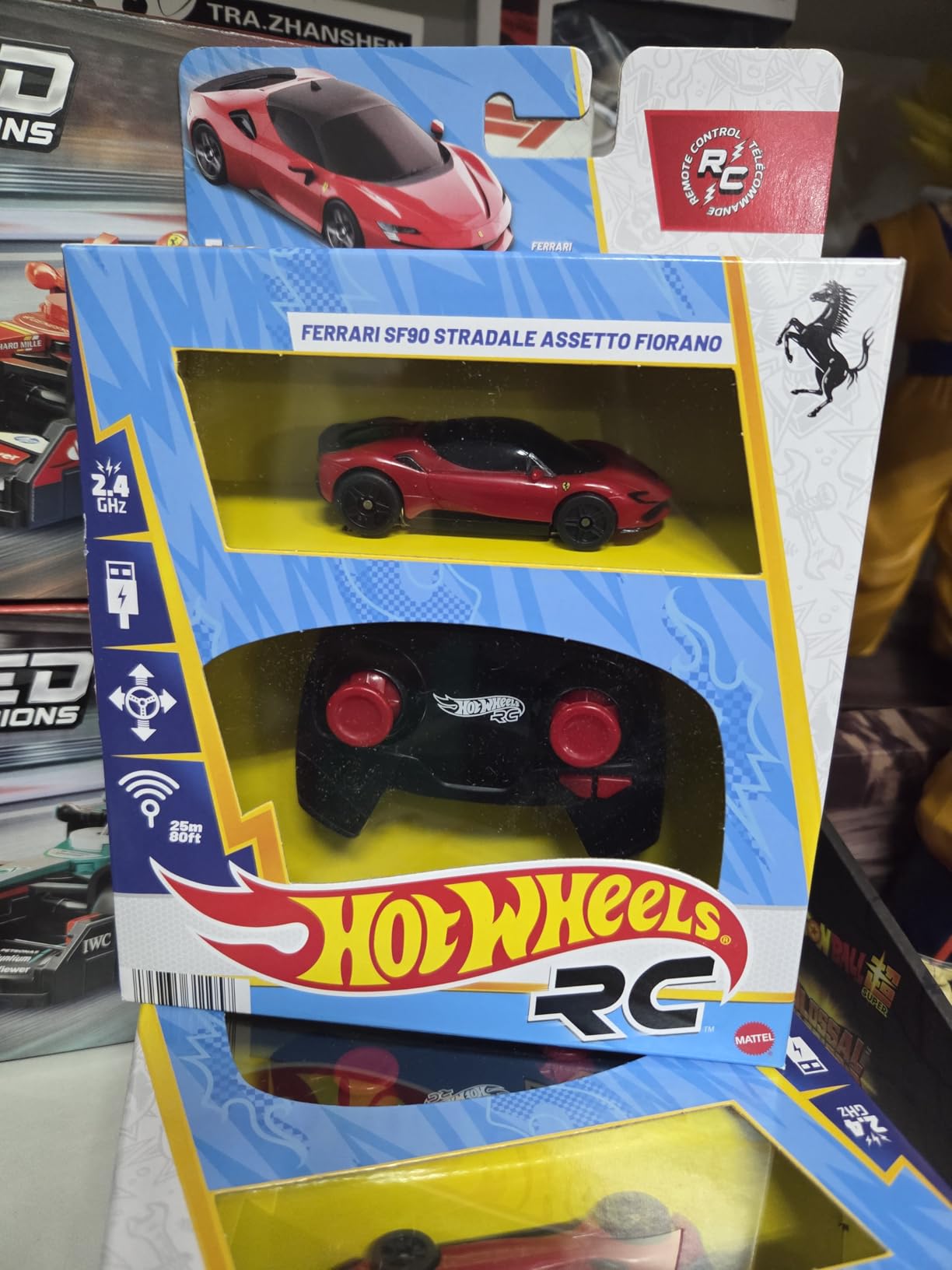 Hot Wheels RC Ferrari SF90 Stradale Assetto Fiorano, Toy Car | Remote-Control 1:64 Scale Toy Car Recharges with USB Cable, Race On and Off Track, Booster Button for Speed customer photo 1
