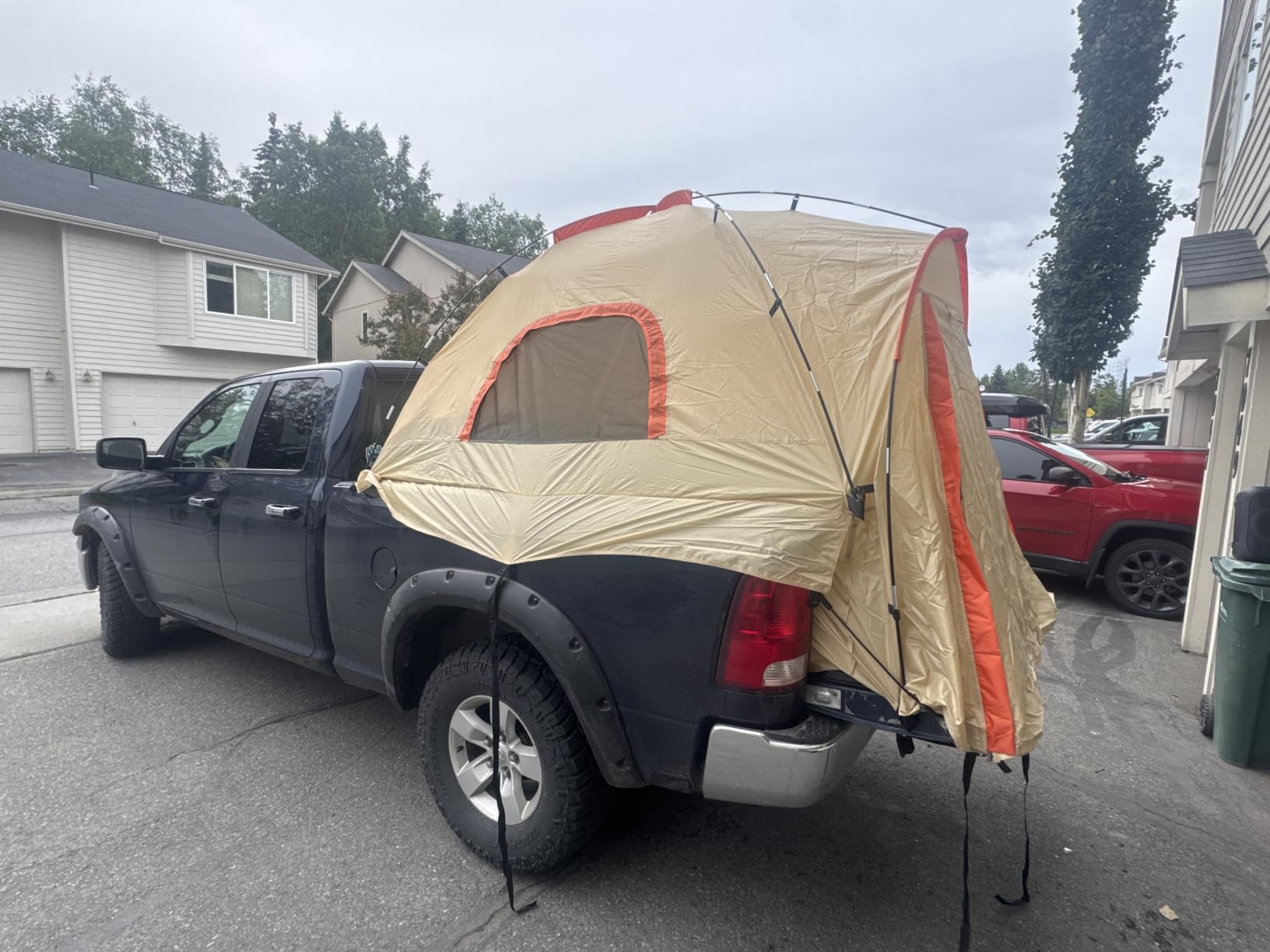 Pickup Truck Tent with Awning Shade,Waterproof PU5000mm Oxford for 5-5.2 FT Truck Bed for Camping Travel Outdoor Activities for Chevy Colorado,Jepp Gladiator,Ford Ranger,GMC Canyon,Frontierm,Tacoma customer photo 1