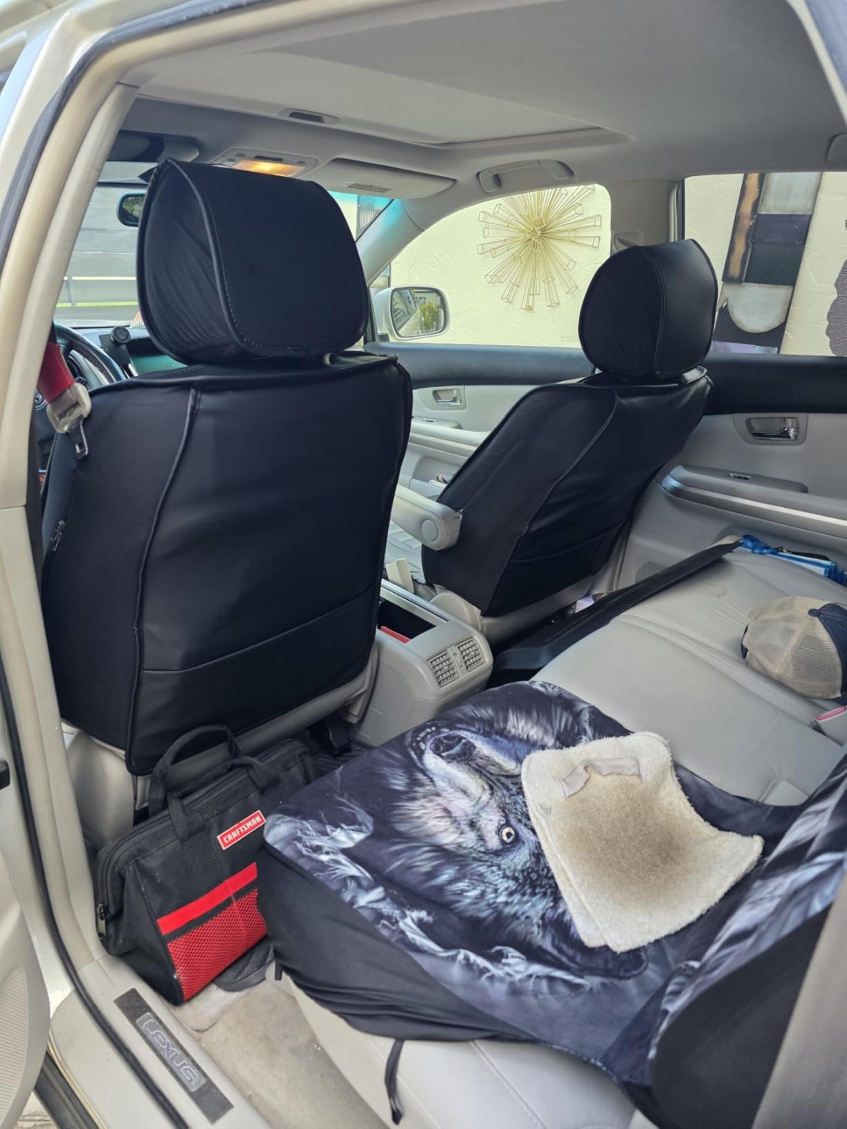 CAR PASS Nappa Leather Car Seat Covers Front Seats, Luxury Seat Protector for Cars, Waterproof Anti-Slip Seat Cushion Airbag Compatible Universal for Sedan SUV Pick-up Truck Automotive Vehicle, Black customer photo 1