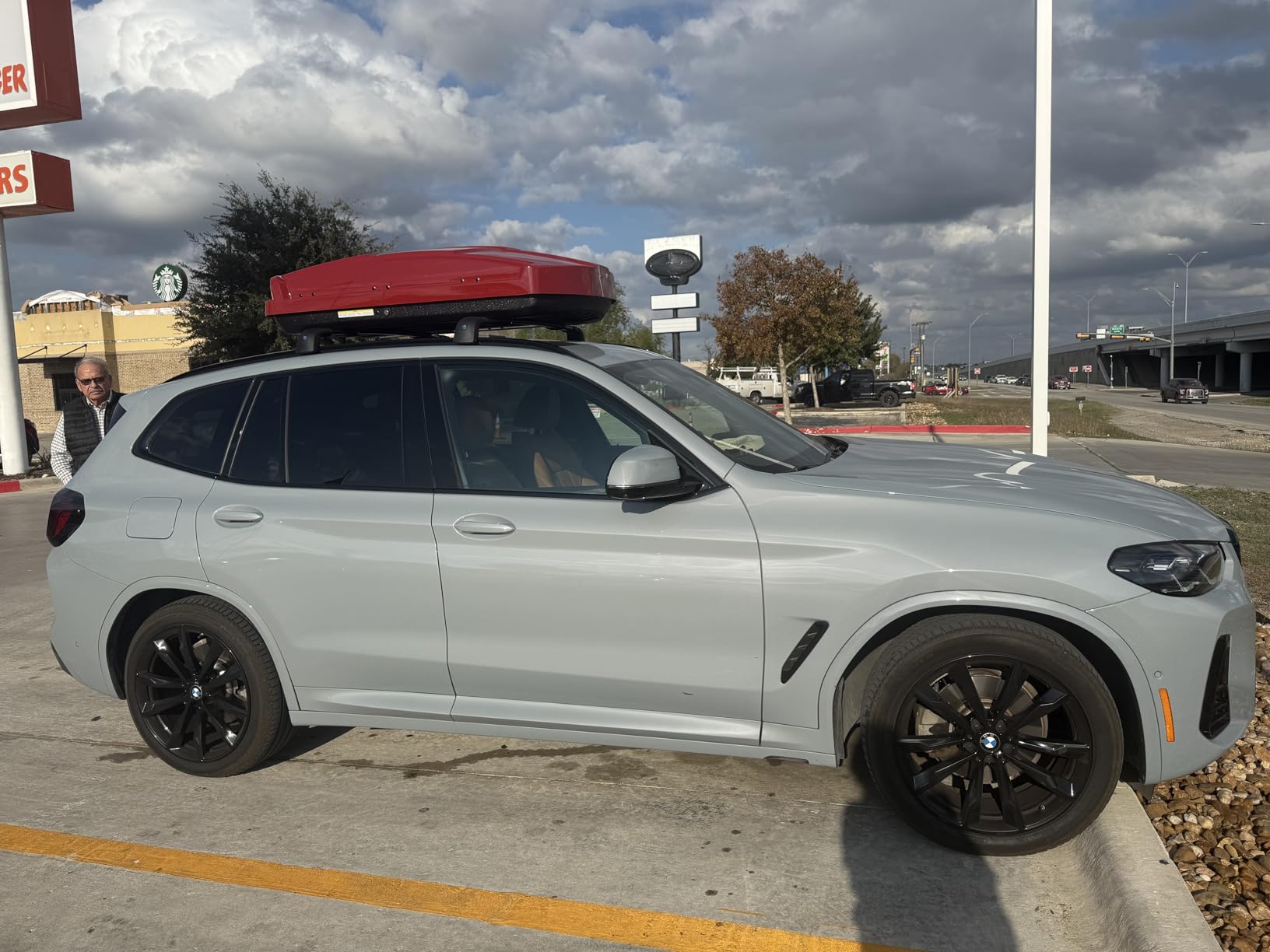 Red Rooftop Cargo Box,Roof Cargo Carrier Hard Shell,15.5 Cubic Feet customer photo 1