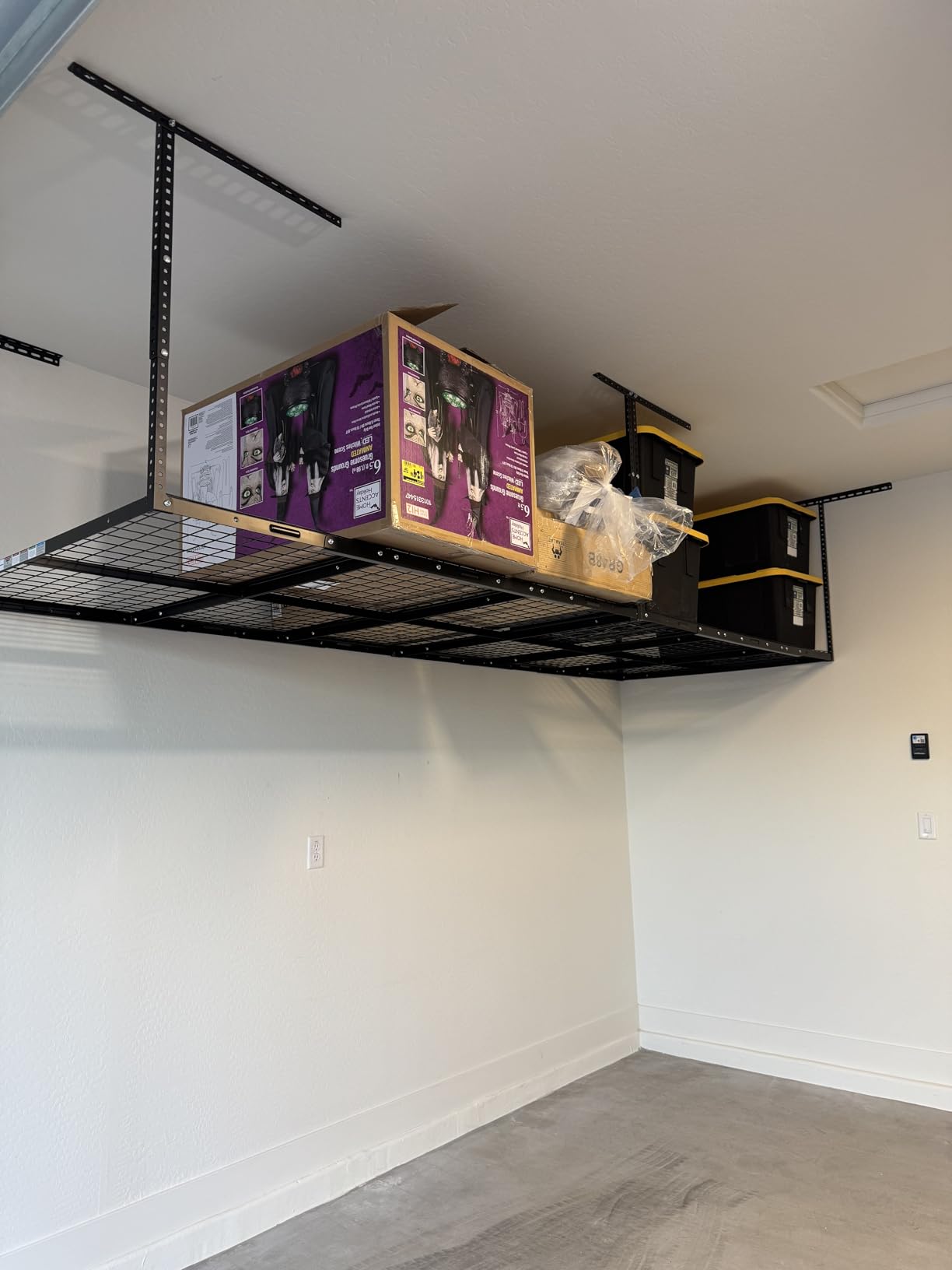 2x8ft Overhead Ceiling Garage Storage Rack, 400LBS Capacity, Black | 22