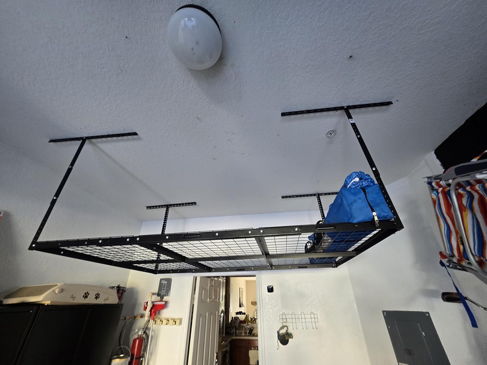 2x8ft Overhead Ceiling Garage Storage Rack, 400LBS Capacity, Black | 22