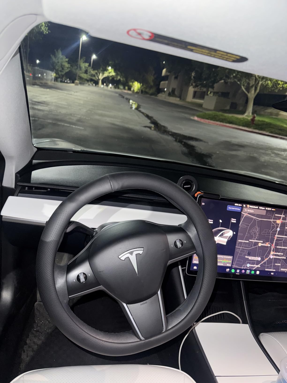 Uxcer Carbon Fiber Leather Steering Wheel Cover for Tesla Model 3/Y 2016-2025 2026 Juniper/Highland, Non-Slip Breathable Steering Wheel Protector for Tesla Model 3/Y Accessories 2026 customer photo 1