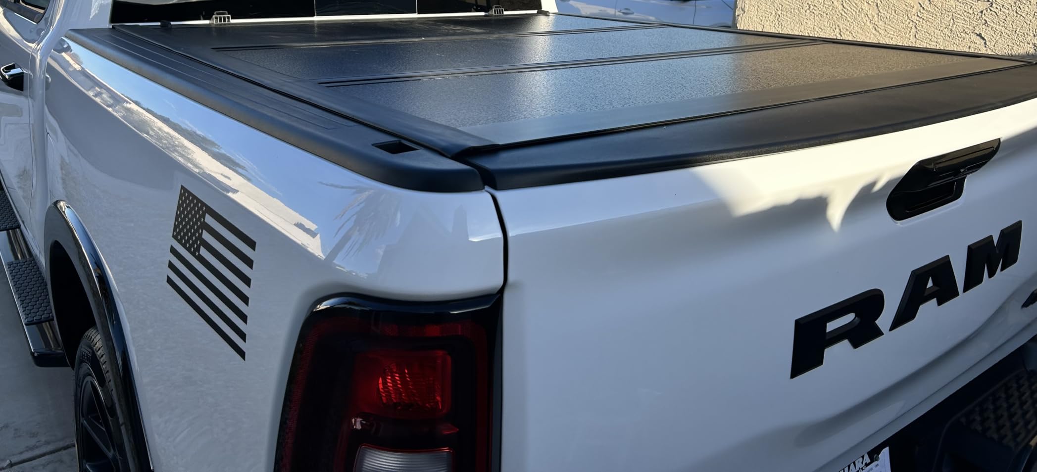 Toptiny Low Profile Hard Folding Truck Bed Tonneau Cover Fits 2009-2026 Dodge Ram 1500 New Body Style (Not for Classic Body) 5'7