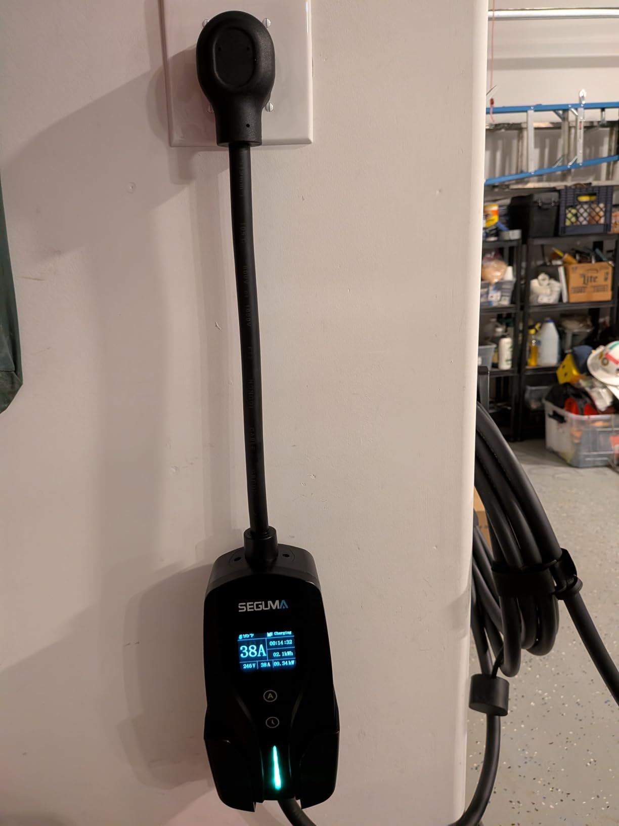 SEGUMA Level 2 EV Charger for Tesla, 40A/9.6kW NACS Charger w/NEMA 14-50, 240V Fast EV Charging Station, 25FT Cable, Adjustable Current & Delay Start Timer, for Tesla Model Y/3/S/X (NACS Connector) customer photo 1