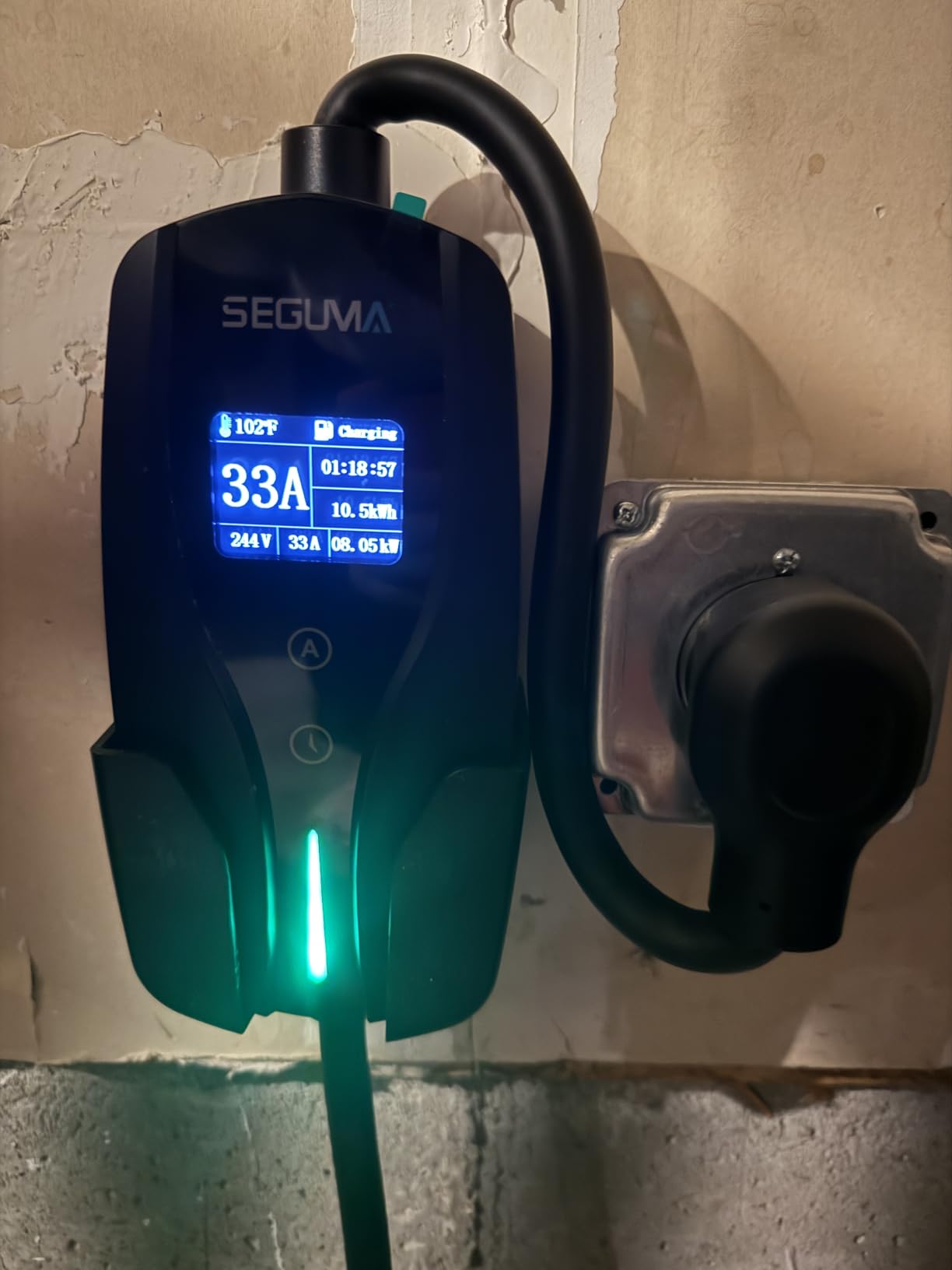 SEGUMA Level 2 EV Charger for Tesla, 40A/9.6kW NACS Charger w/NEMA 14-50, 240V Fast EV Charging Station, 25FT Cable, Adjustable Current & Delay Start Timer, for Tesla Model Y/3/S/X (NACS Connector) customer photo 2