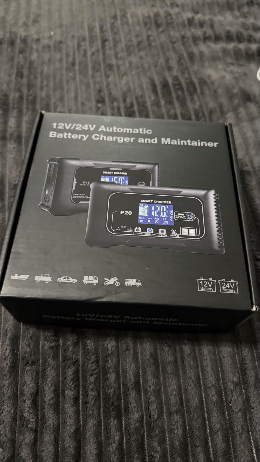 20A Car Battery Charger, 12/24V Smart Trickle Charger & Maintainer customer photo 1