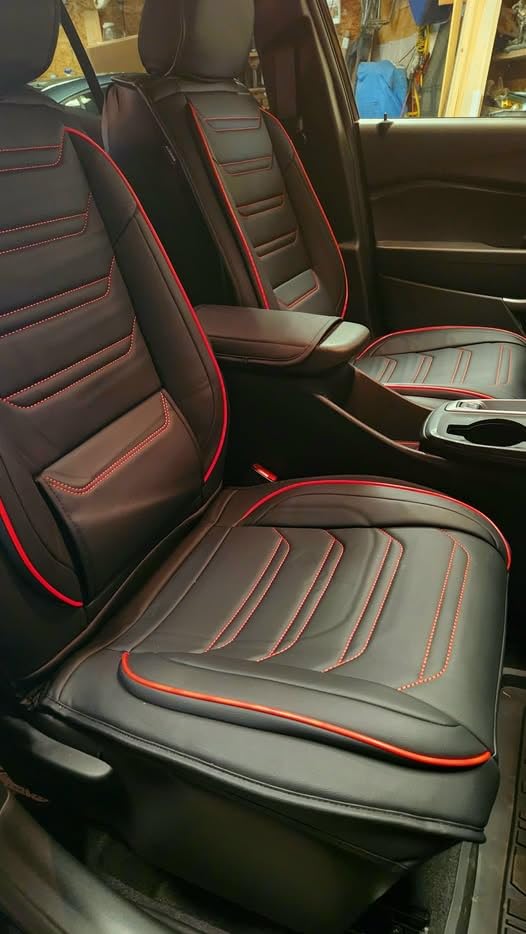 Fit Tahoe Car Seat Covers(2 Row 5 Seats) for Select Chevrolet/Chevy Tahoe 2000-2025 2026 - Premium Full Coverage Leather, Airbag Compatible, Waterproof & All Weather Seat Protector, Black customer photo 2