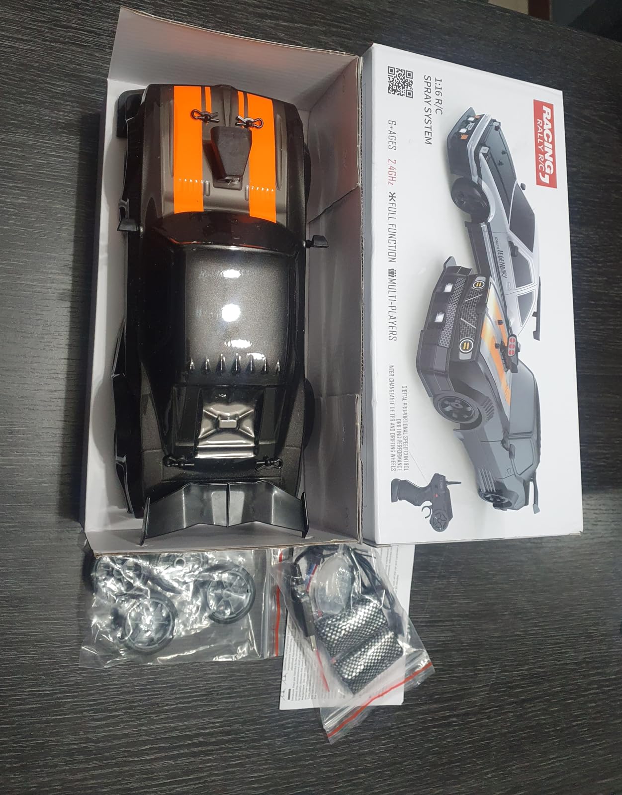 RC Drift Car, Drifting RC Car 2.4GHz 1:16 Remote Control Cars 4WD High Speed Racing Vehicle with LED Lights Two Batteries and Drifting Tires Sport Toy Cars for Adults Boys Girls Kids Orange customer photo 1
