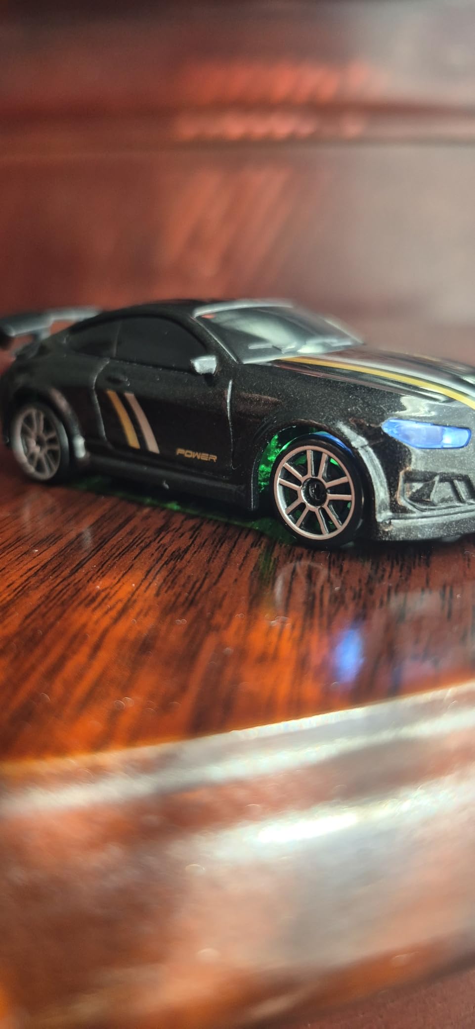 Mini RC Car 1:64 Scale, Remote Control Desktop Car for Adults & Kids | 2.4GHz RC Drift Car with LED Lights & 2 Speeds, Includes 4 Obstacles & Track Mat, Hobby Gift for Boys, Black customer photo 1