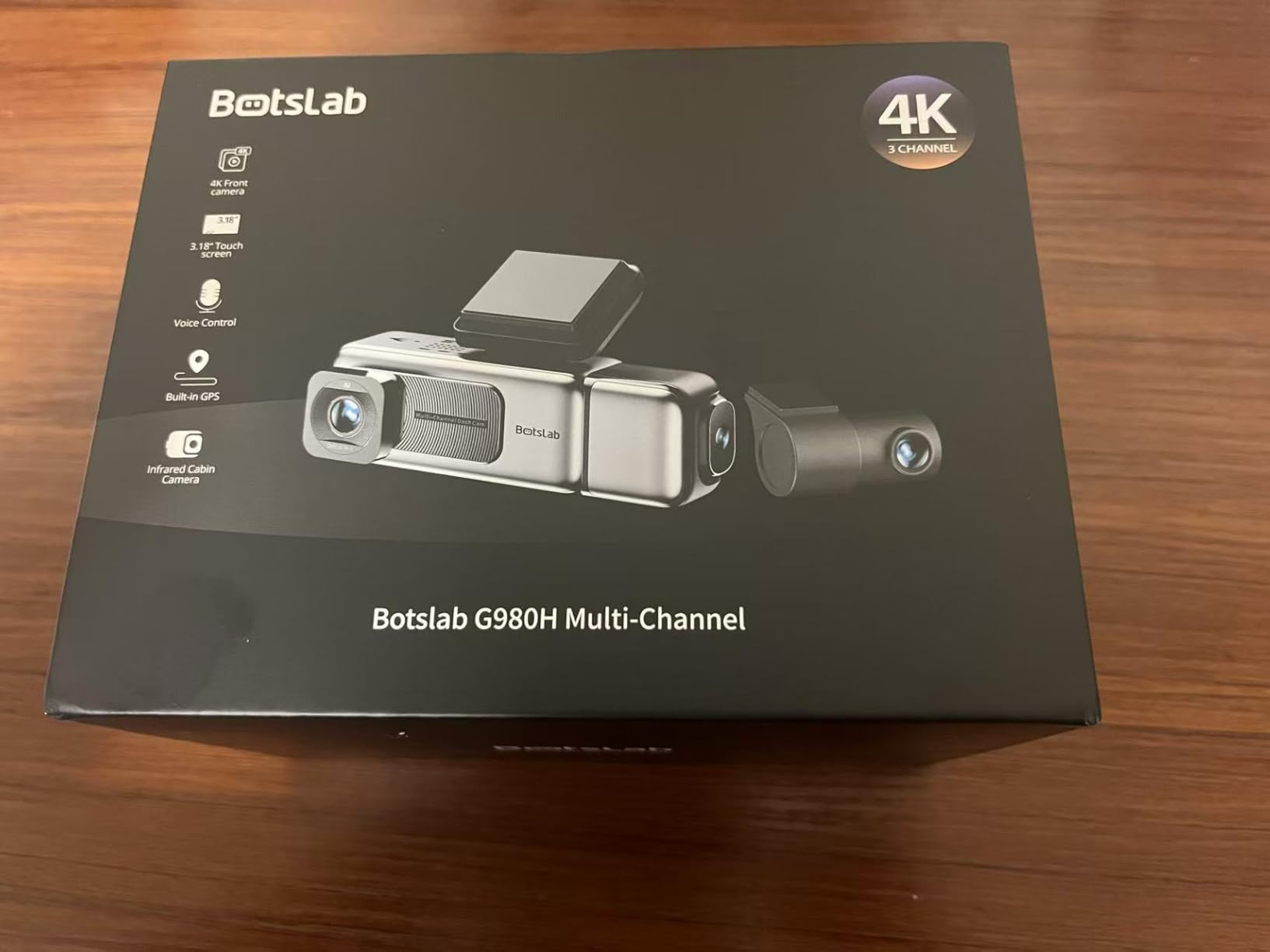 BOTSLAB【G980H 3CH】 4K 3 Channel 360° Dash Cam, 128GB SD Card | 4K Front & 2 * 1080P Dash Cameras | 5.8G WiFi/GPS/Voice Control | 24/7 Parking Mode | 3.18