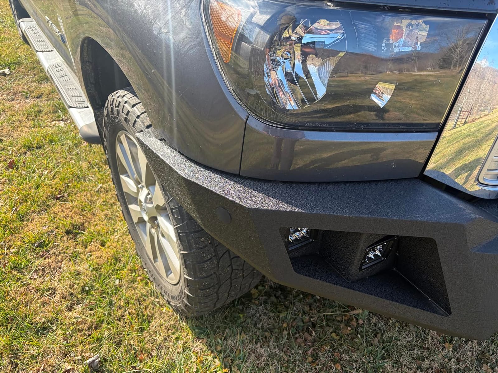 Tundra Full Width Front Bumper for 2007-2013 Toyota Tundra | Off-Road Pickup Truck Steel Tundra Front Bumper, w/Winch Plate, LED Lights, D-rings, License Plate Bracket, DIY Decor customer photo 2