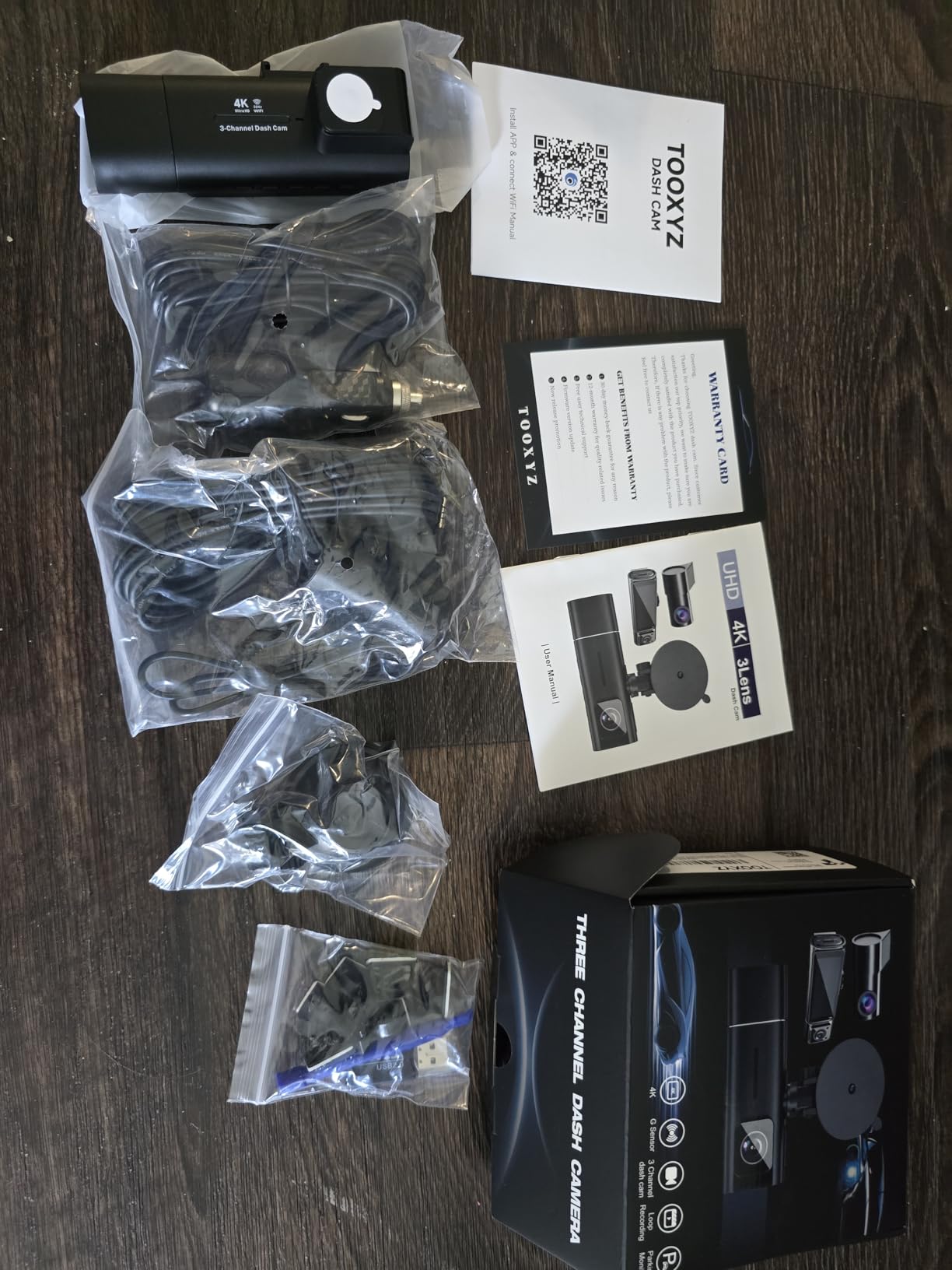 4K Dash Cam Front and Rear Inside, 3.16