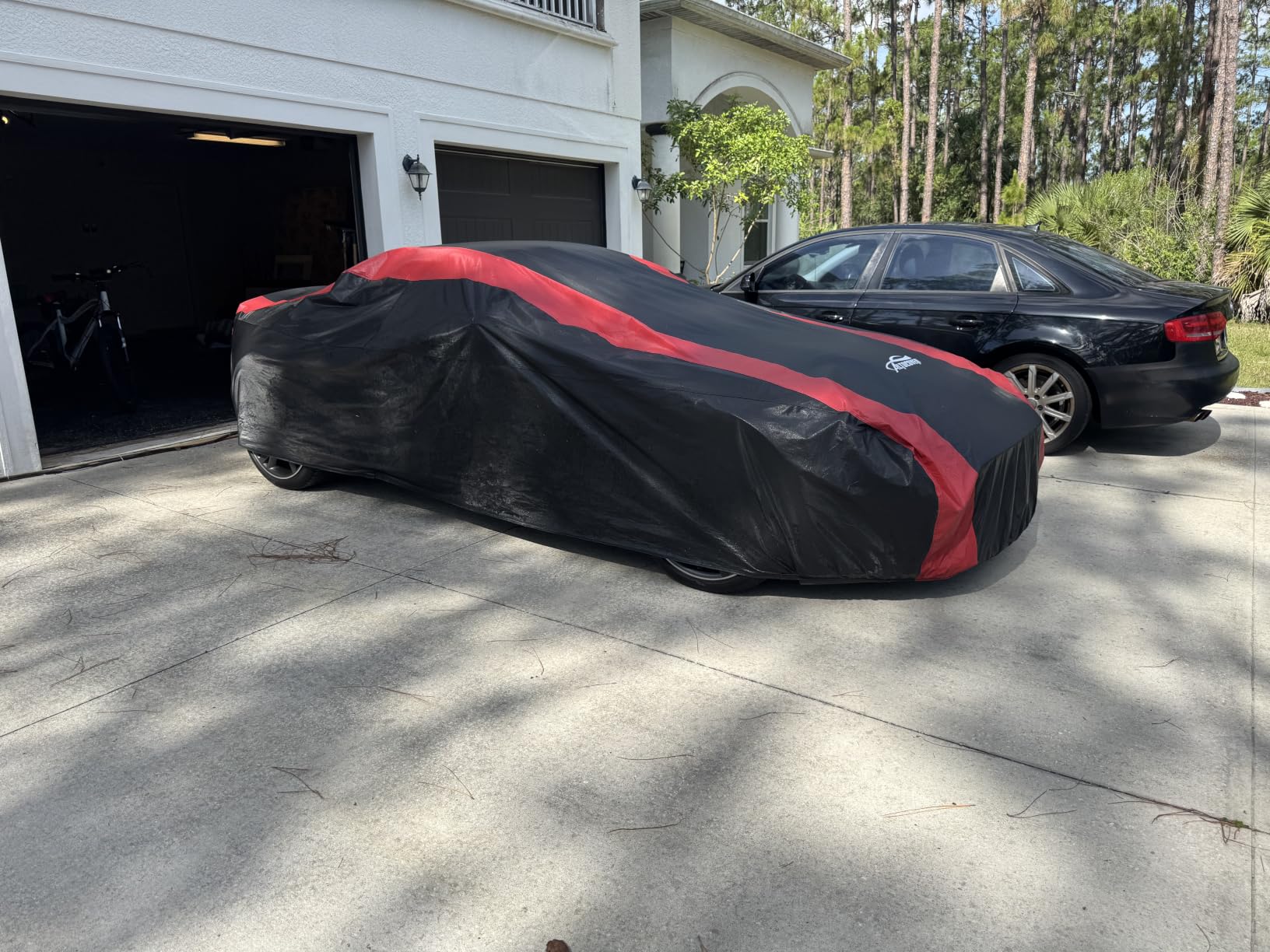 Car Cover Custom Fit for Chevy Corvette C4 C5 C6 C7 1983-2019 | Red Strip Design, Cotton Liner for Paint Protection, Sun Rain Snow UV Proof, Door Zipper, Windproof Buckle, Storage Bag customer photo 1