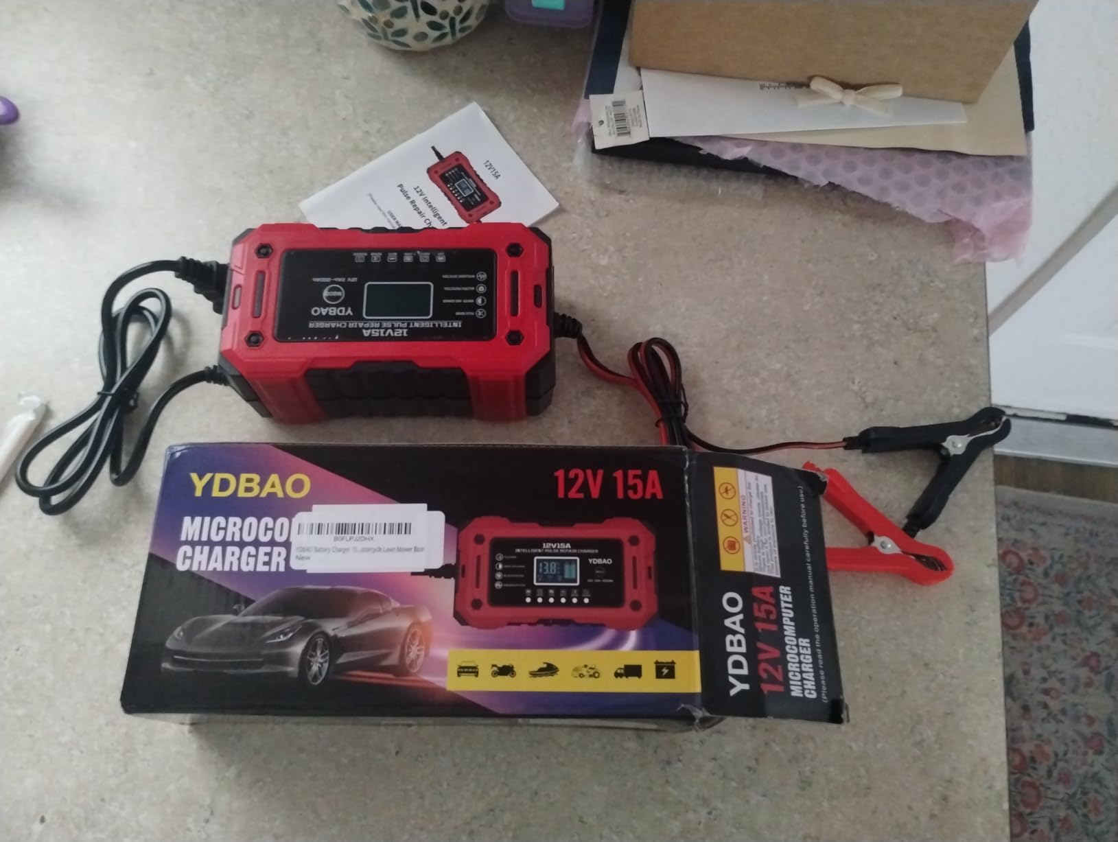 Car Battery Charger 12V 15A Smart Trickle Charger Fully Automatic customer photo 1