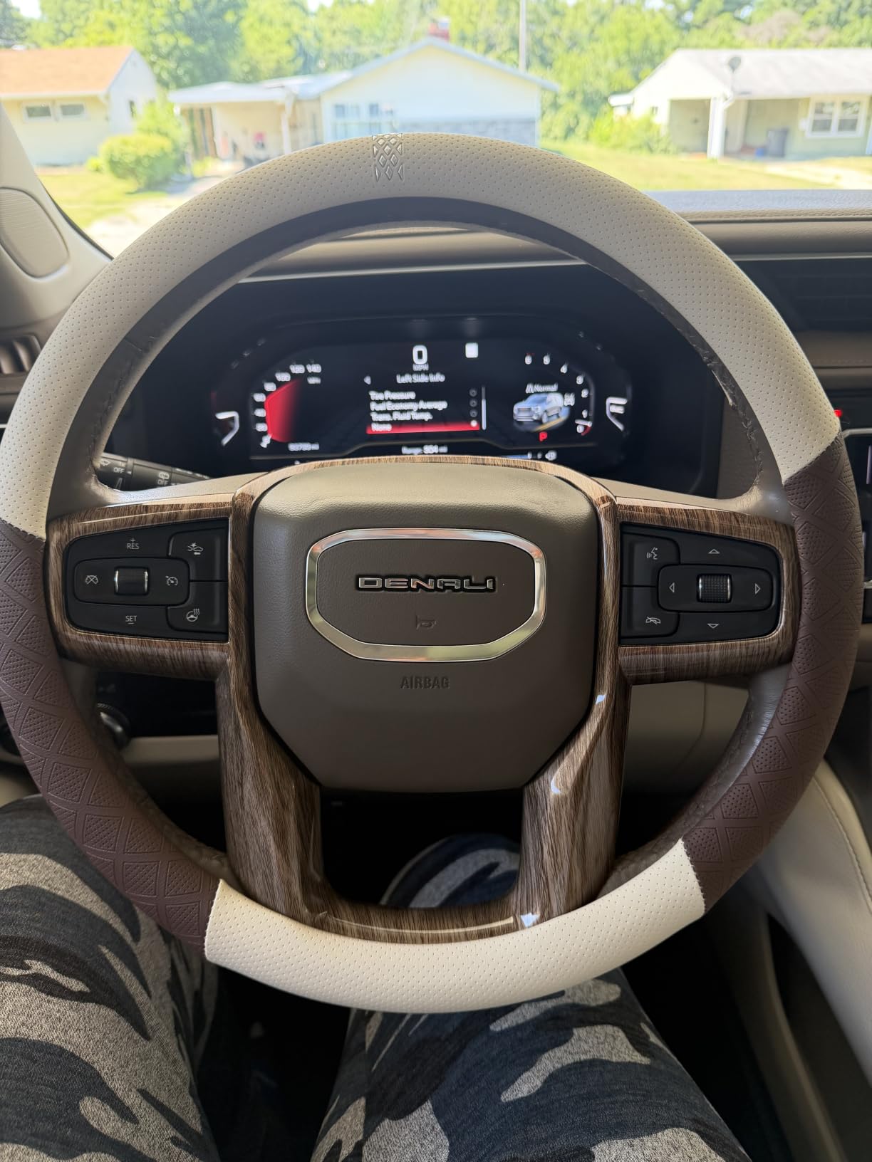 Ultra-Thin Napa Leather Steering Wheel Cover, 15 Inch | Universal fit for most cars and SUVs; two-tone breathable non-bulky cover with 3D anti-slip diamond grip customer photo 1