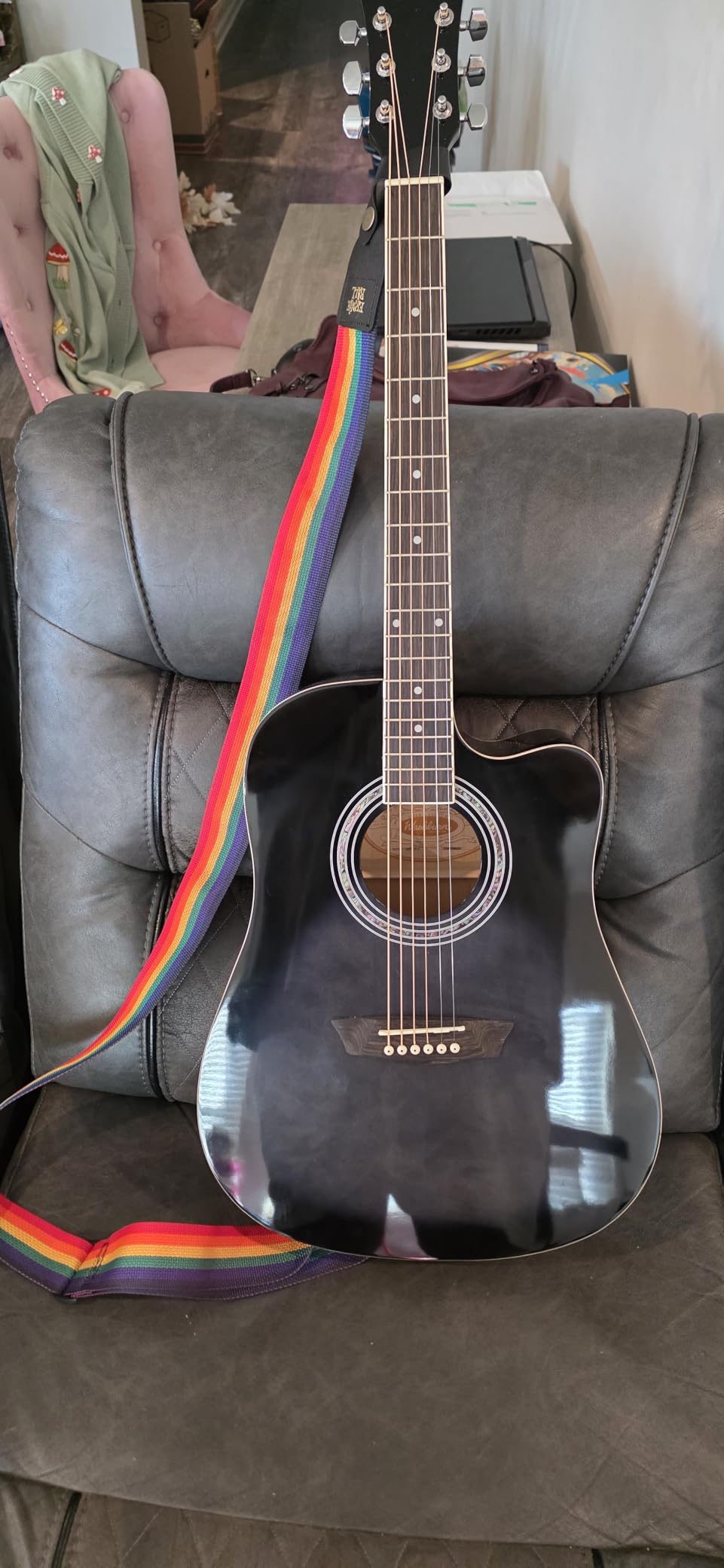 Washburn WA90CE Acoustic-Electric Guitar Kit Tobacco Burst | Starter kit included; Cutaway body customer photo 2