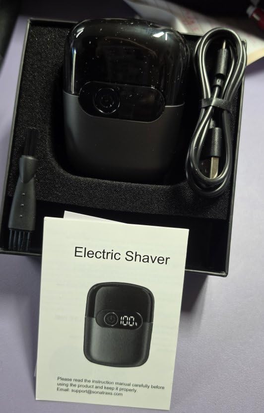 Electric Razor for Men, Foil Shaver and Beard Trimmer | For Dry And Wet, Battery LED Display USB-C Fast Charge, IPX7 Waterproof Portable Travel Shaver (Charcoal Black) customer photo 2