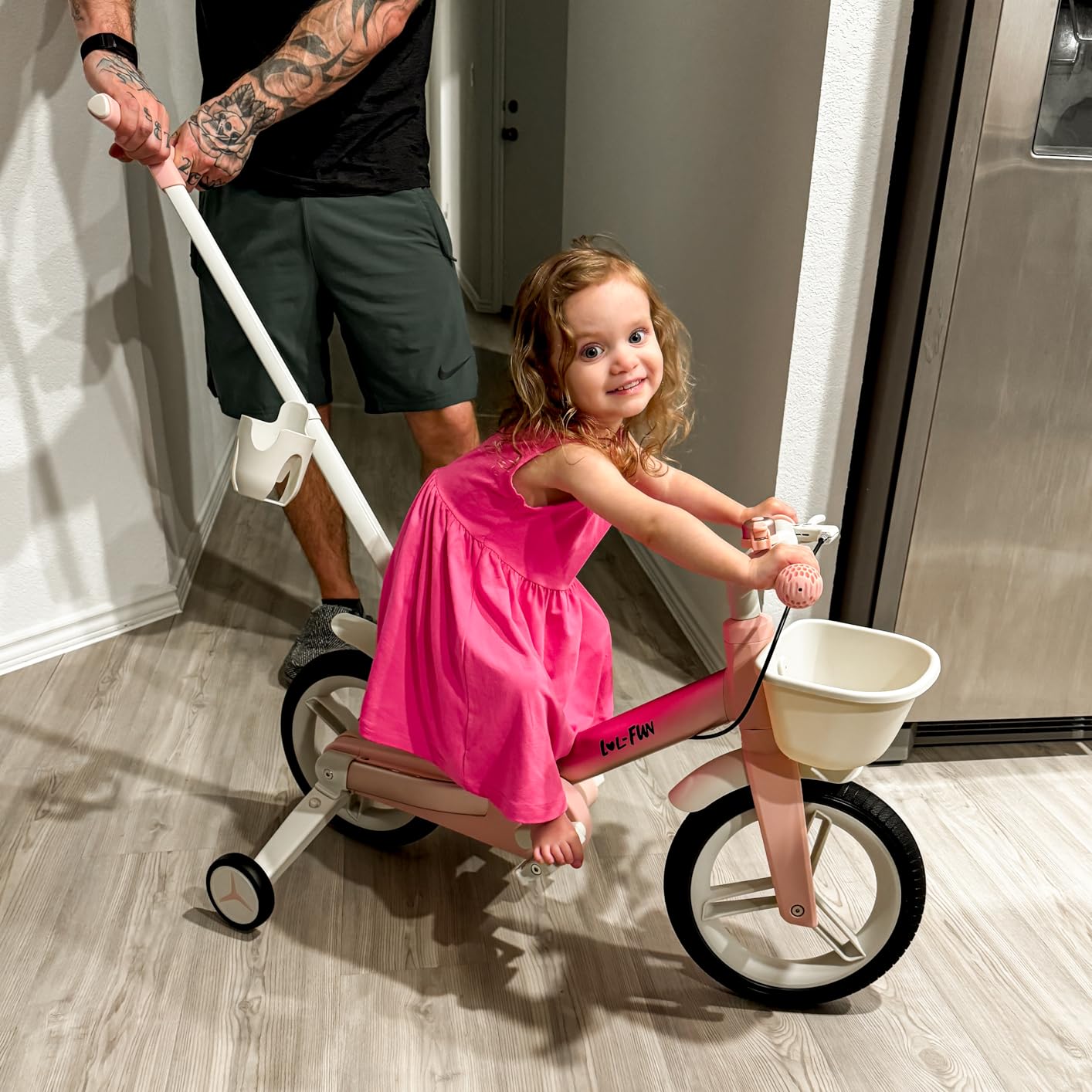 6 in 1 Toddler Balance Bike with Push Handle & Training Wheel for 2+ Year customer photo 2