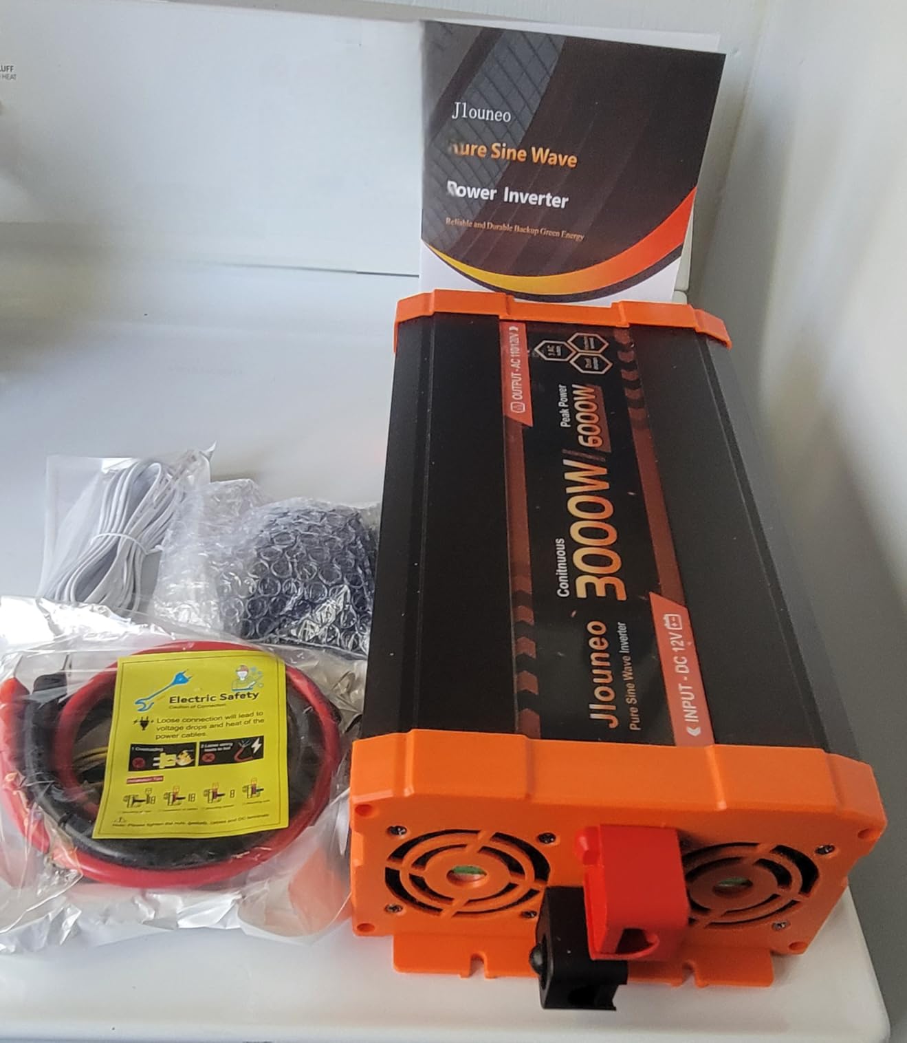 4000W Pure Sine Wave Inverter, 12V DC to 110V/120V AC Heavy Duty Power Inverter for Home Backup, Off-Grid Solar, RV, Truck, with 4 AC Outlets, Dual LCD Display, Remote Control, Hardwire Port customer photo 1