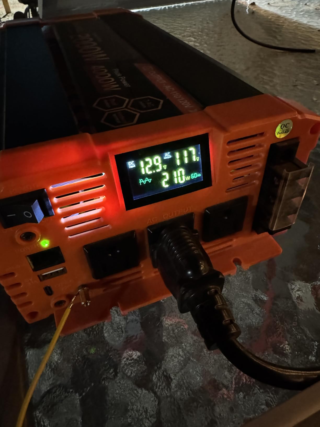 4000W Pure Sine Wave Inverter, 12V DC to 110V/120V AC Heavy Duty Power Inverter for Home Backup, Off-Grid Solar, RV, Truck, with 4 AC Outlets, Dual LCD Display, Remote Control, Hardwire Port customer photo 2