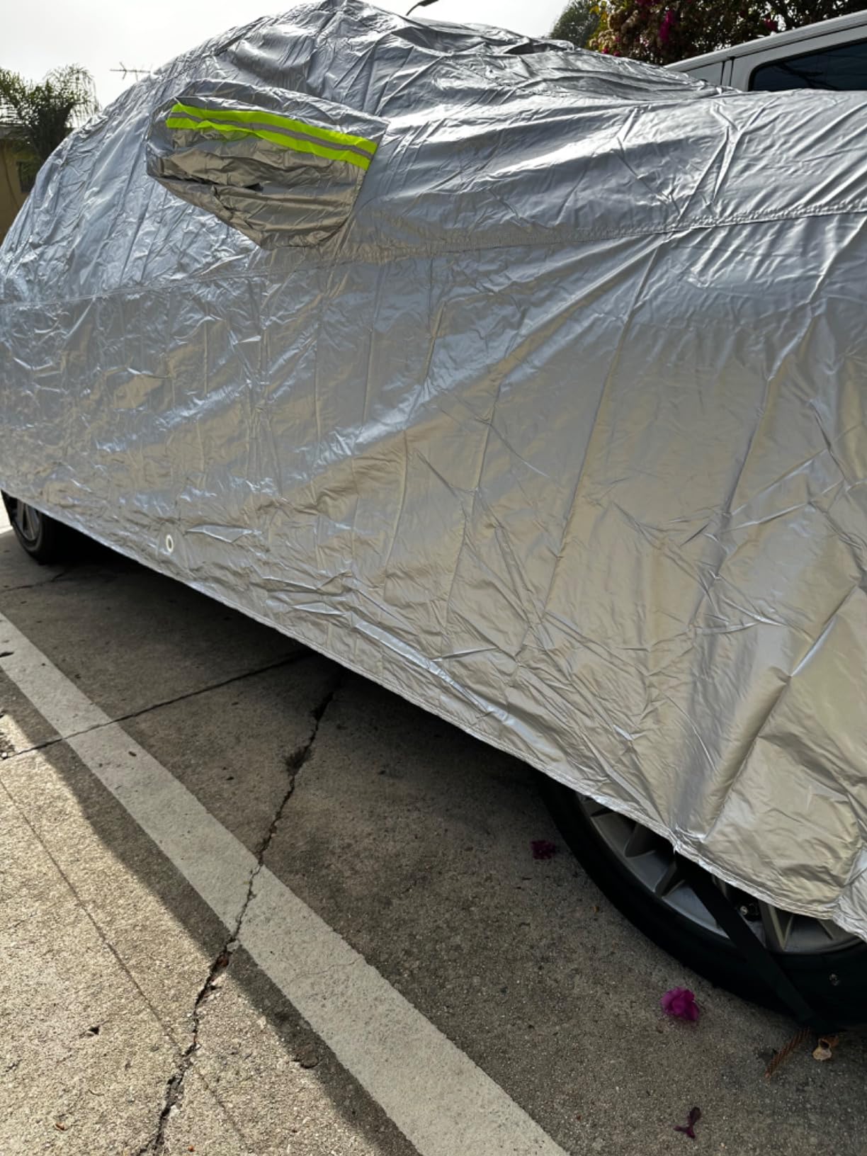 Tecoom Sport Car Cover Waterproof, All-Weather UV Windproof Hail Protector Light Shell Outdoor Full Exterior Cars with Door Zipper & Mirror Pockets for Coupe/Convertible/Sports, 183-193 Inches customer photo 2
