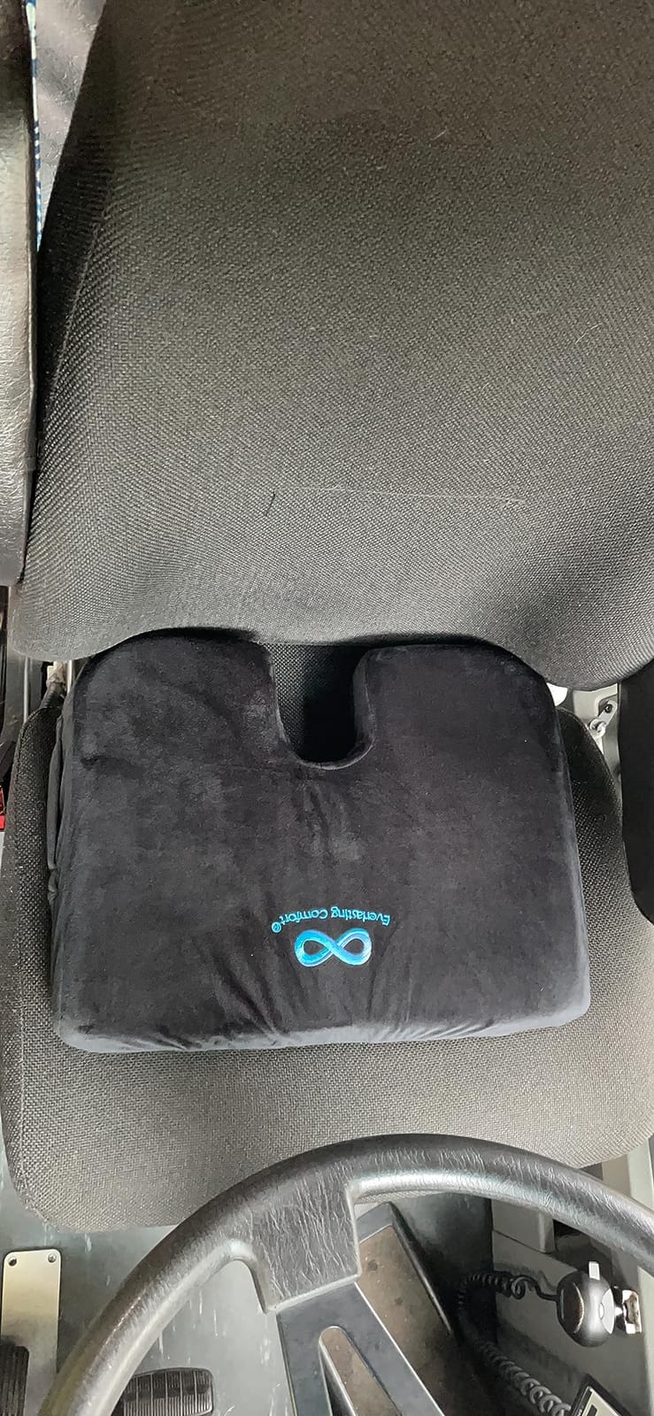Everlasting Comfort Car Seat Cushion for Driving - Orthopedic Car Cushion for Office, Travel, Gaming Chair Memory Foam Driver Booster for Short People, Non-Slip, Washable Cover, Back & Sciatica Relief customer photo 1