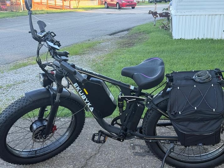9000W Dual Motor Electric Bike for Adults, 48MPH Fast Full Suspension Ebike, 52V 36Ah Removable Battery for 120 Miles Range, 26 Inch Fat Tire Dual Shock All-Terrain E-Bike, 400lbs Capacity customer photo 1