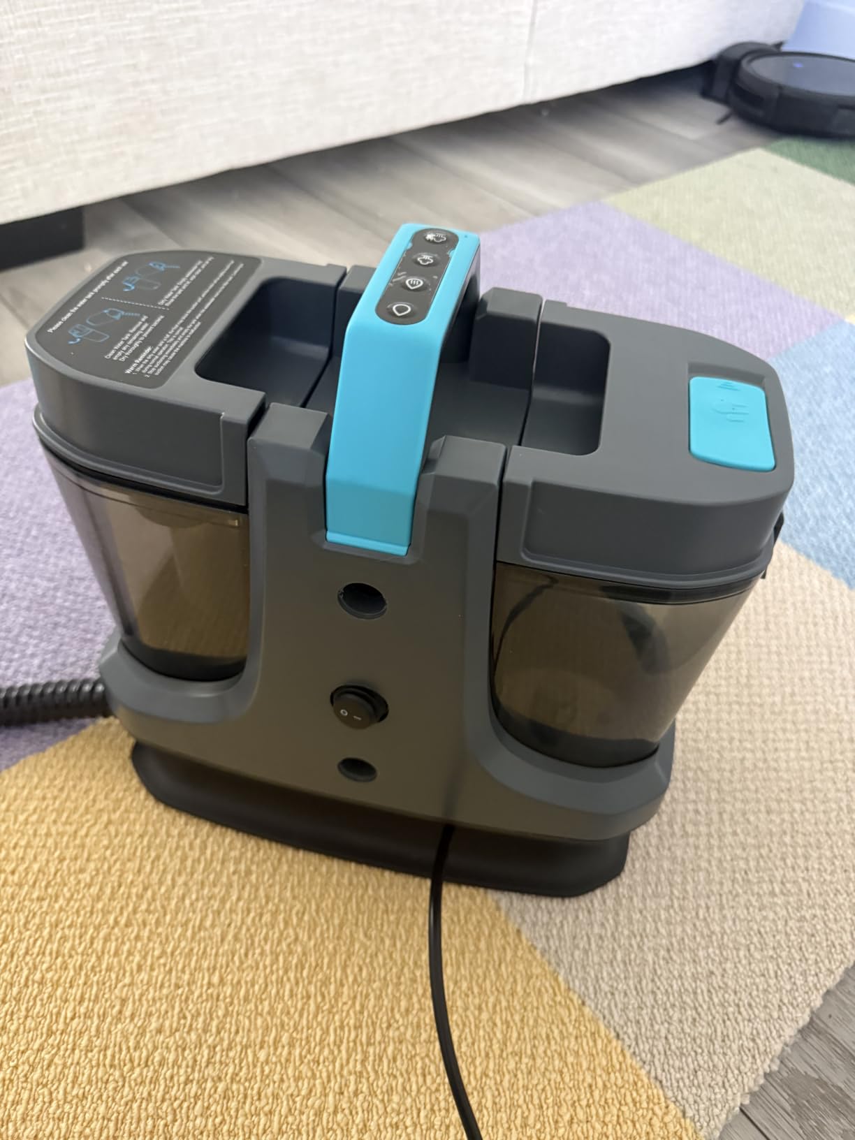 Starrybot Portable Carpet Cleaner with Steam, 18Kpa Spot Cleaner(Gray) | Steam and heating technology help lift pet messes, couch stains, stair spots, rugs, and furniture dirt. customer photo 1