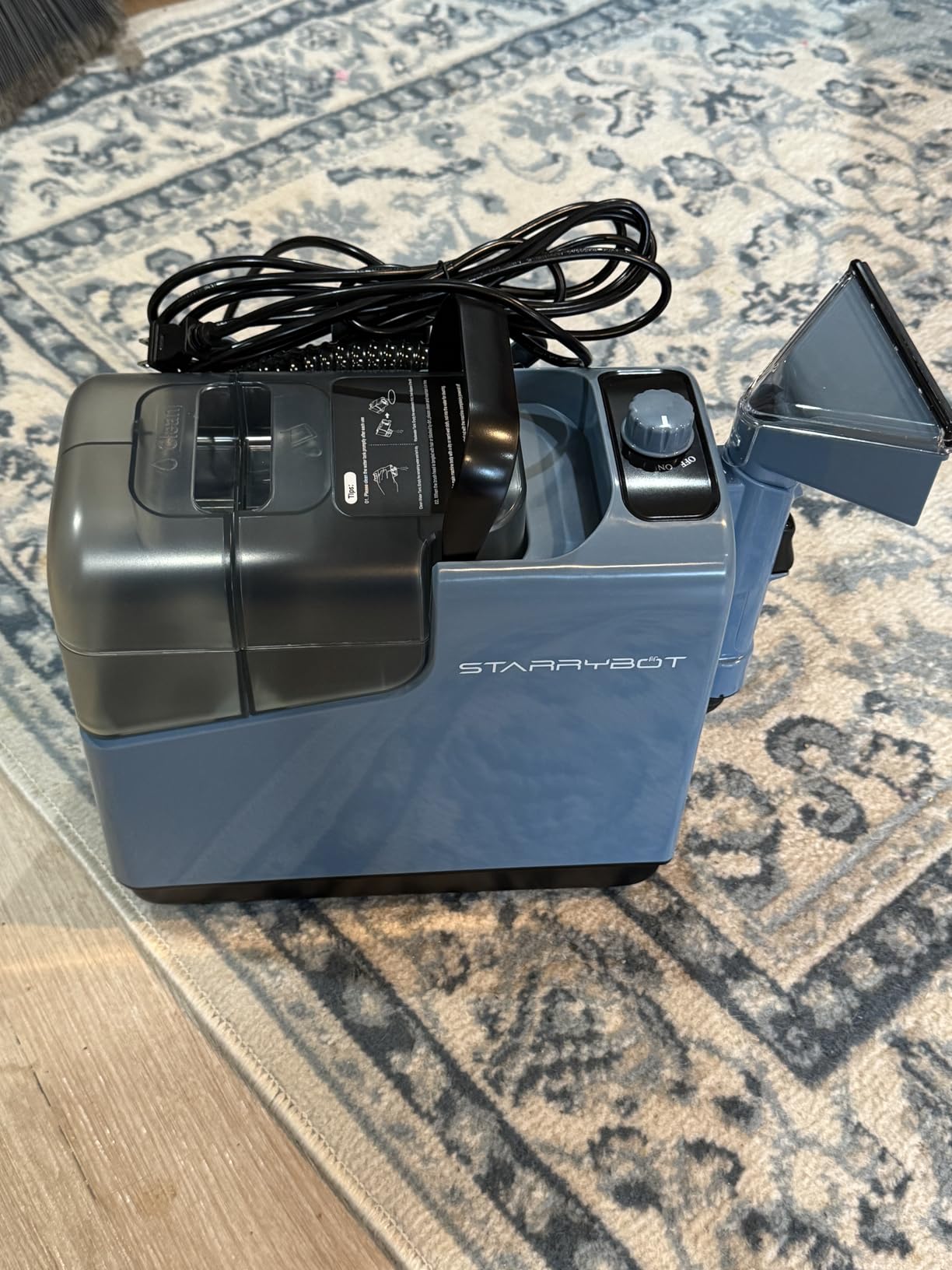 Starrybot Portable Carpet Cleaner with Steam, 18Kpa Spot Cleaner(Gray) | Steam and heating technology help lift pet messes, couch stains, stair spots, rugs, and furniture dirt. customer photo 2