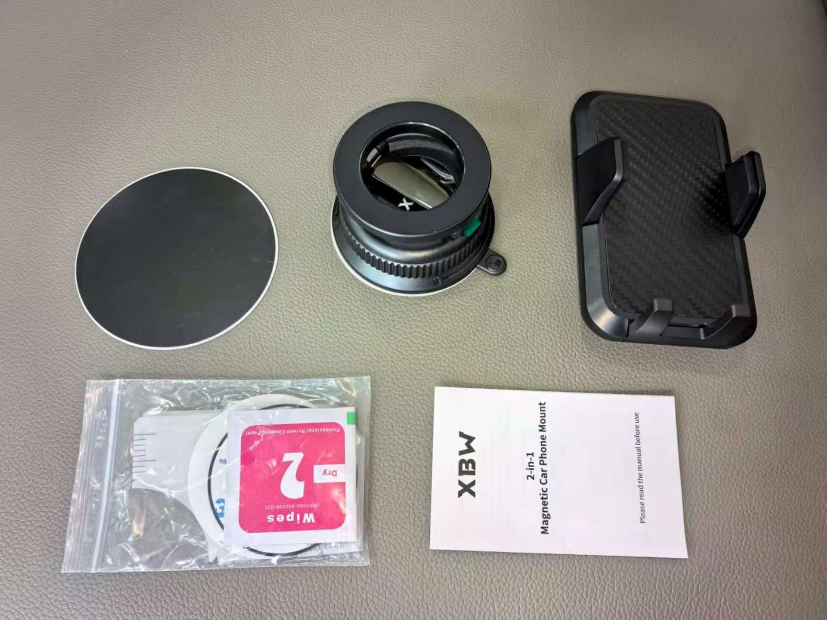 Car Phone Mount with Magnetic Clip for Magsafe & Android Cell Phone | 90lbs Suction Cup| Snap for iPhone Clip for Samsung| Thick Case swap freely| No Ring Adapter Needed| Dashboard Windshield customer photo 2