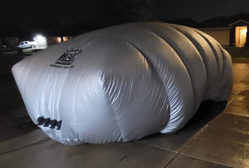 Hail Protector Car Cover, Inflatable Hail Proof Shield for SUV, Truck & Van, Portable Protection Against Any Size Hailstones, Complete System - SUV3 (Silver) customer photo 2