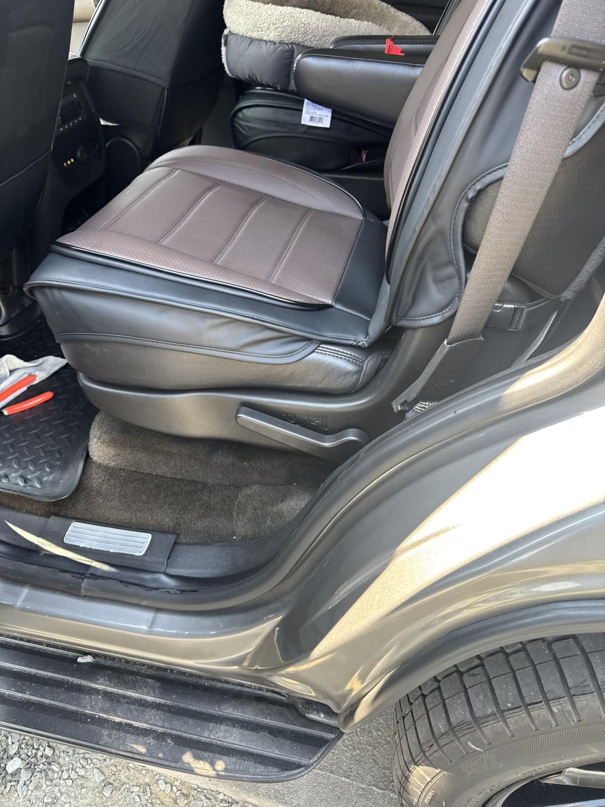 7 Seats for Chevy Tahoe Seat Covers 2007-2026, Black Coffee | Breathable Full Coverage Protection, Waterproof NAPPA Leather, Compatible Airbag and Armrests, Foldable Rear Seat Access customer photo 2