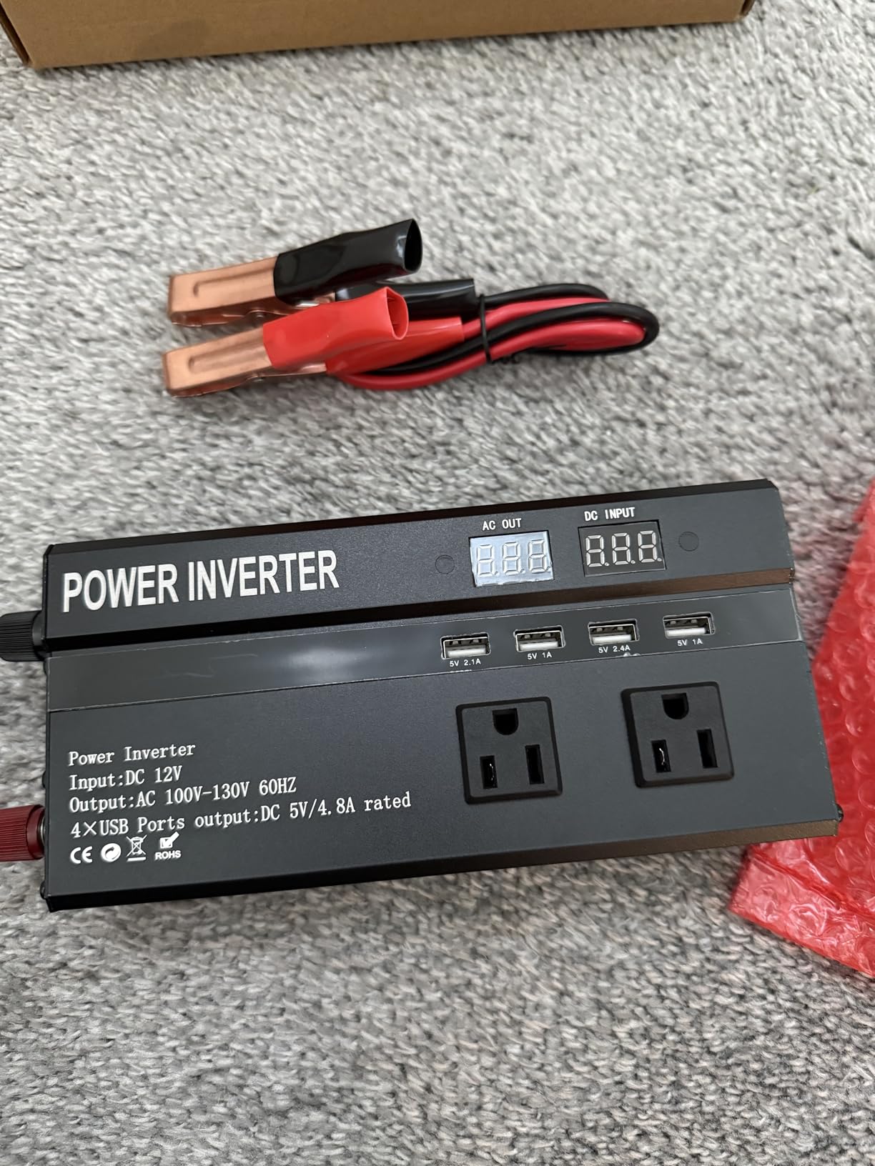 1200W Peak Power Inverter, Car Inverter with 3 USB, Type-c and 3 AC Outlets customer photo 1