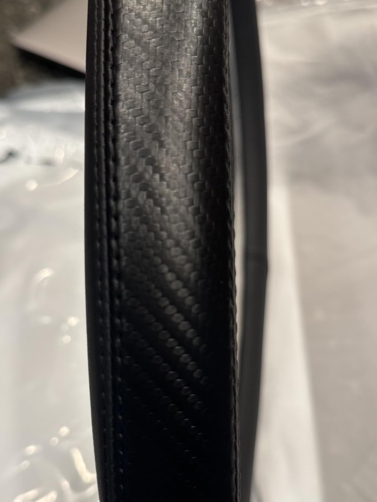 Steering Wheel Cover for Chevy Silverado 1500 2500 3500 1999-2026, Black | Nappa Leather, Carbon Fiber Texture, Anti-slip Grip, Non-slip, Standard Size 14.5-15 Inch customer photo 1