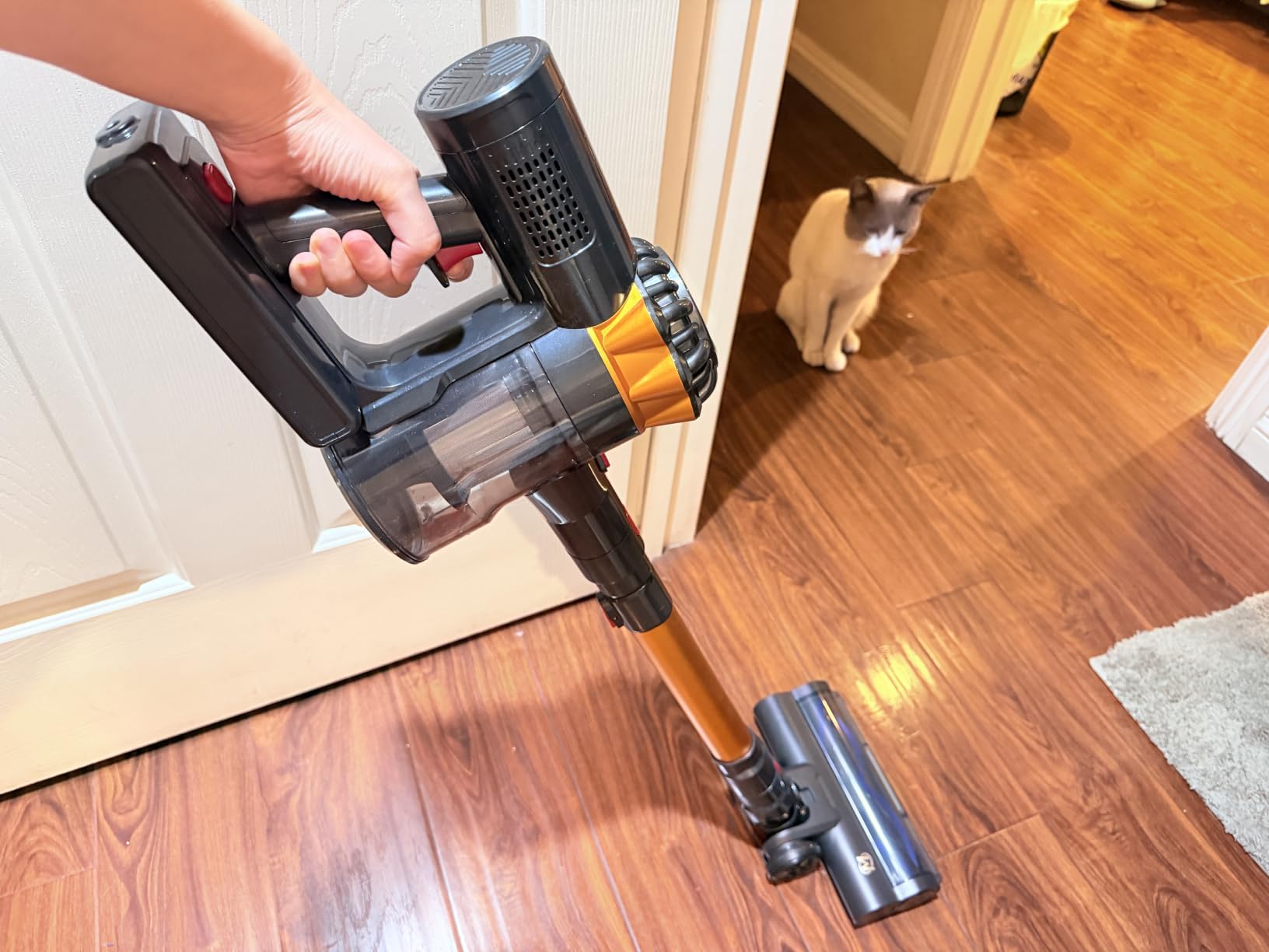 Cordless Vacuum Cleaner, 600W 50KPA 65Mins Vacuum Cleaners for Home, Stick Vacuum with Self-Standing, Touch Screen, Anti-Tangle Brush, 8-in-1 Lightweight Wireless Vacuum for Pet Hair Carpet Hard Floors customer photo 1