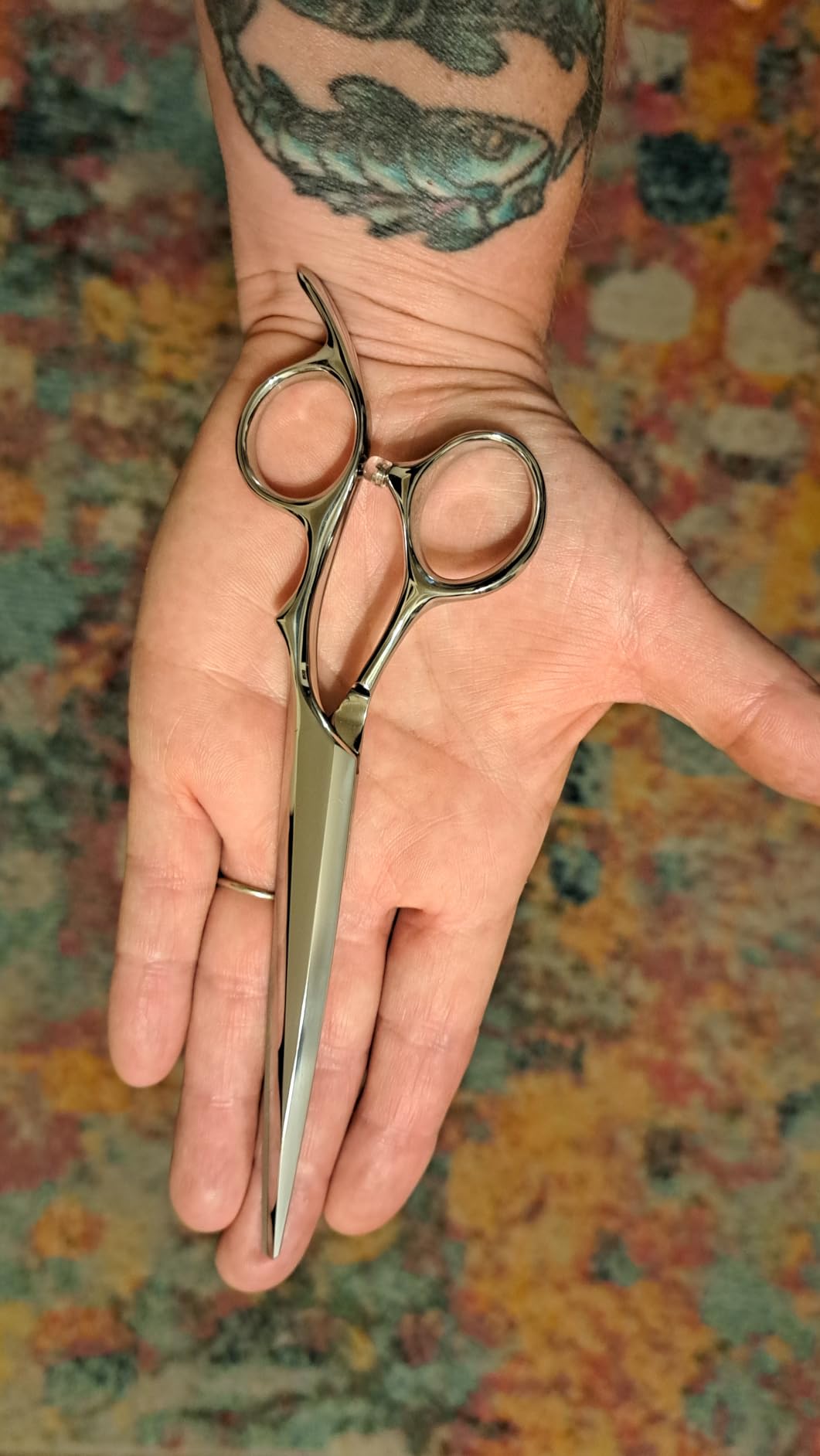 6.3 Inch VG10 Professional Hair Cutting Scissors | VG10 Japanese steel hair shears, blind hole design, offset handle for salon trimming, layering and smooth cutting customer photo 2