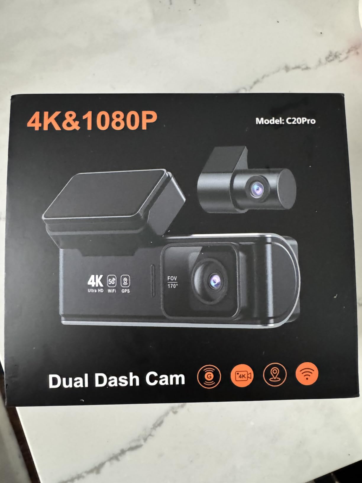 4K Dual Dash Cam Front and Rear - 5.8G WiFi GPS with 128GB SD Card | 4K Front+1080P Rear Dash Cam, 3.59