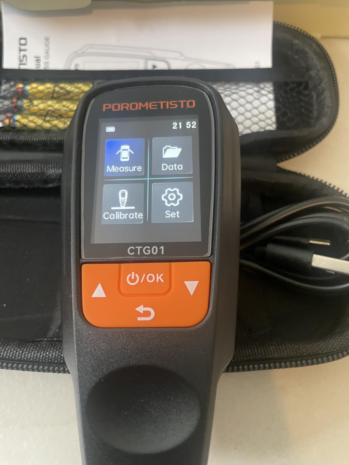 Paint Thickness Gauge for Cars POROMETISTO,0-2000μm Coating Thickness Meter | 2 Modes for Measure and Calibration, Data Export Storage, 0.1μm Res Paint Depth Gauge, 2