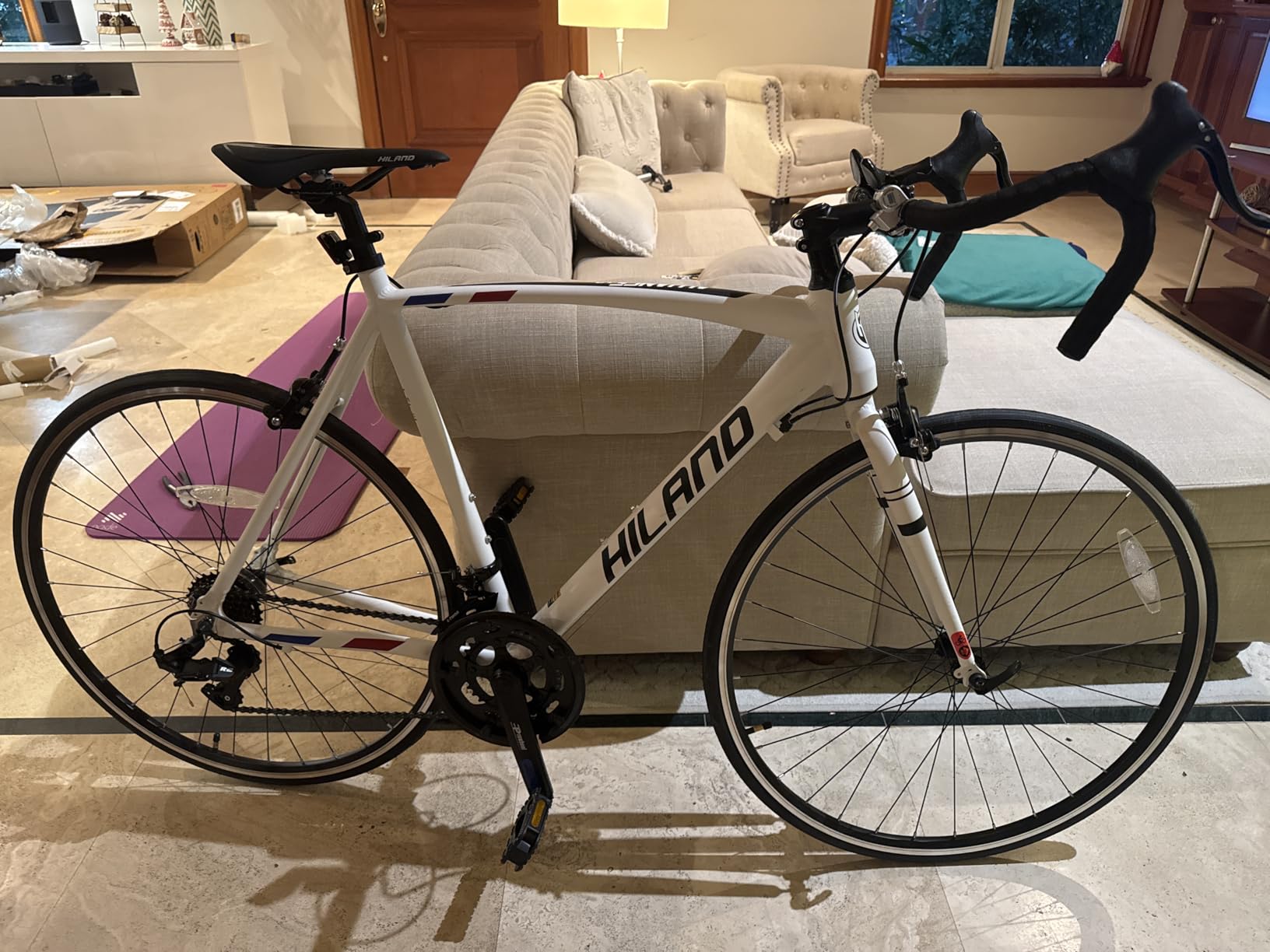 HILAND 700C Road Bike, Aluminum Racing Bike for Men Women Adult customer photo 2