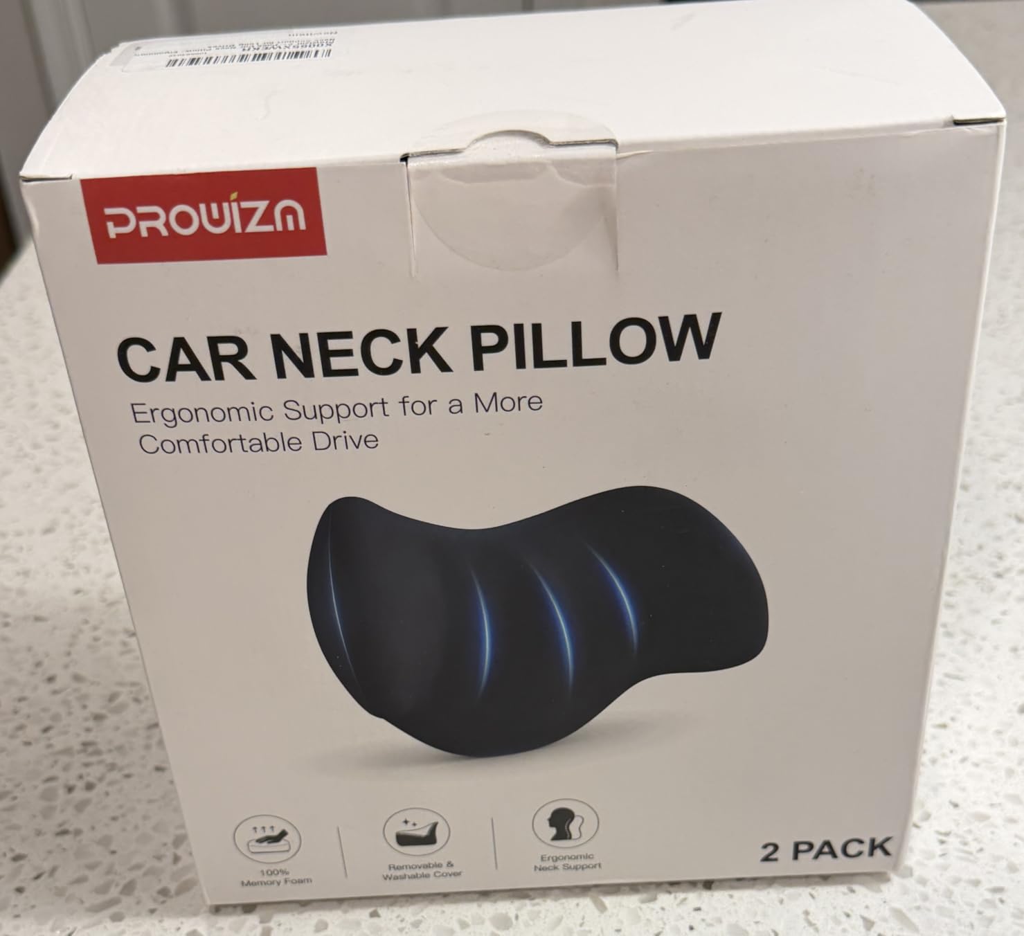 2-Pack Car Neck Pillow: Ergonomic Neck Support for Long Drives | 100% Memory Foam Car Headrest Pillow, Travel Car Pillow for Neck Pain Relief, Universal Fit for Sedans, SUVs, Trucks (Black) customer photo 2