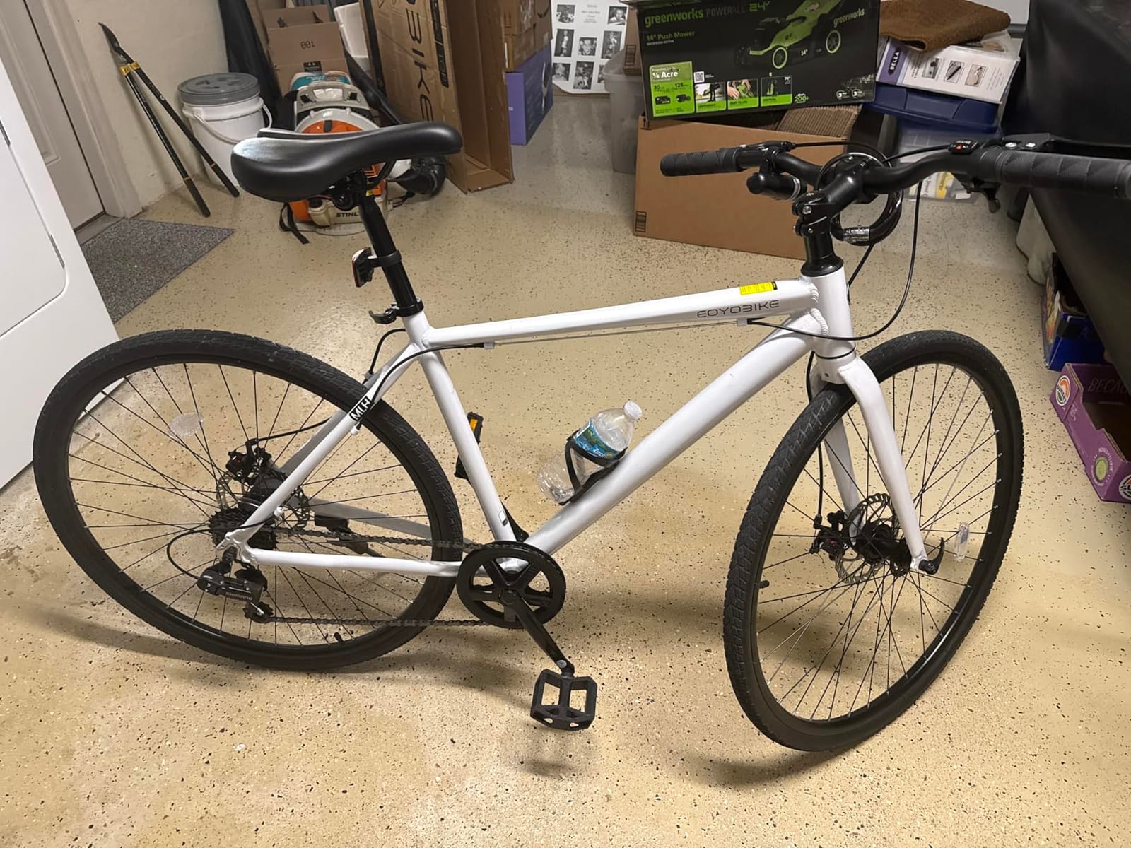 Adult Hybrid Bike for Men, 700C 8-Speed Aluminum Frame City Commuter Bike, Lightweight 29.5 lb Frame, 350 lb Capacity, Front & Rear Disc Brakes, 85% Pre-Assembled customer photo 2