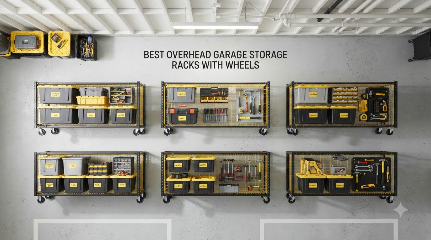best overhead garage storage racks with wheels