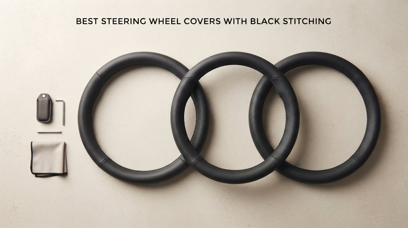 best steering wheel covers with black stitching