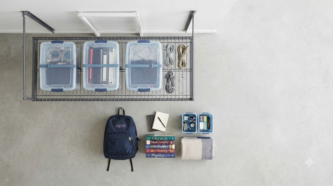 best overhead garage storage racks for dorm