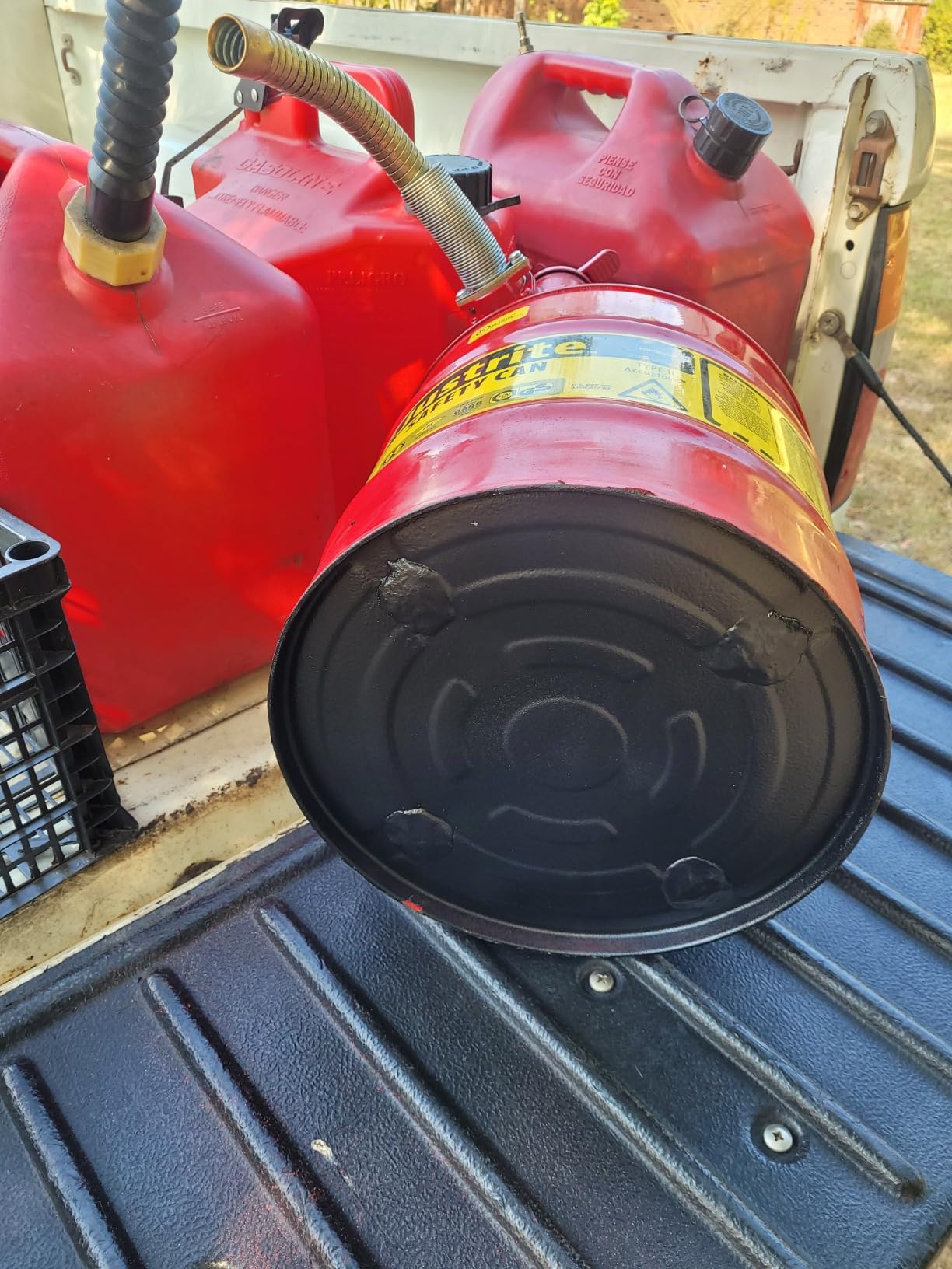 Justrite Type II Gasoline Safety Can, Red Galvanized Steel, FM Approved customer photo 1