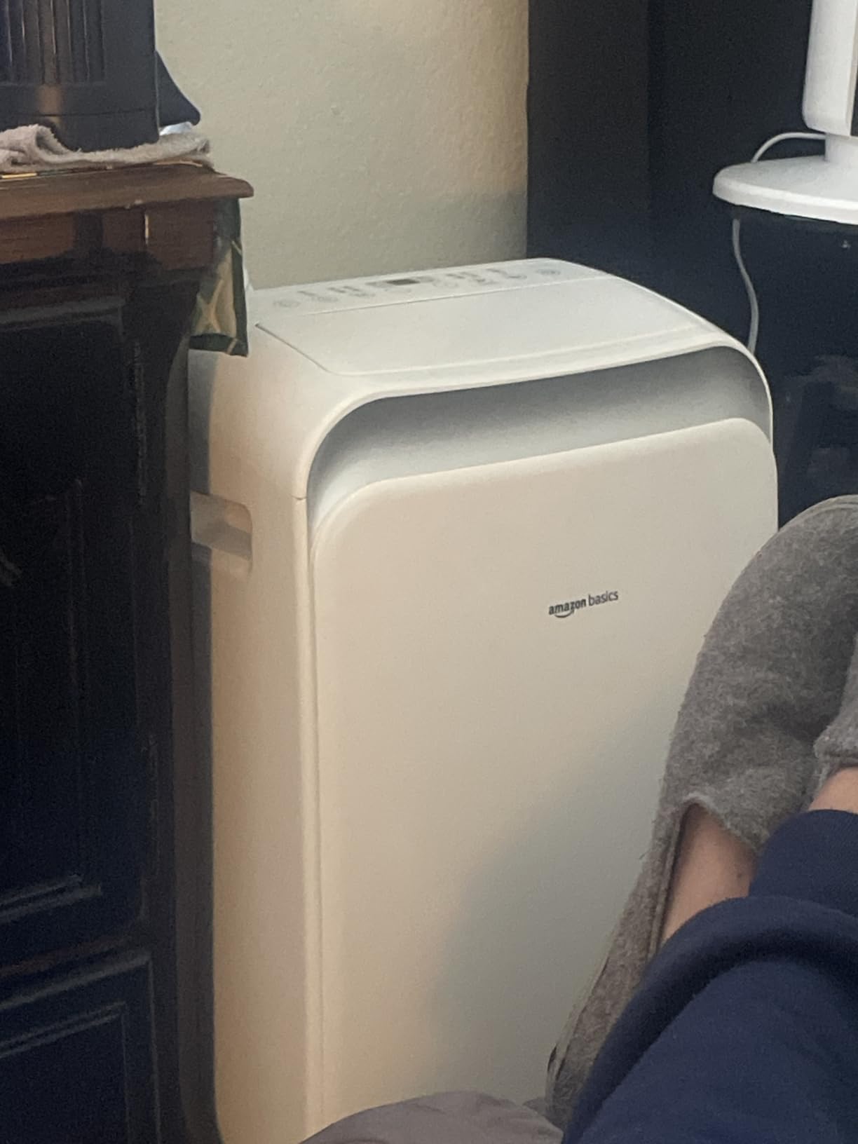 Amazon Basics 3-In-1 Portable Air Conditioner with Remote, Timer, Sleep Mode, Auto Swing, Dehumidifier, 10000 BTU (ASHRAE)/6000 BTU (SACC), Cools Bedroom Up to 450 Sqf, White customer photo 1