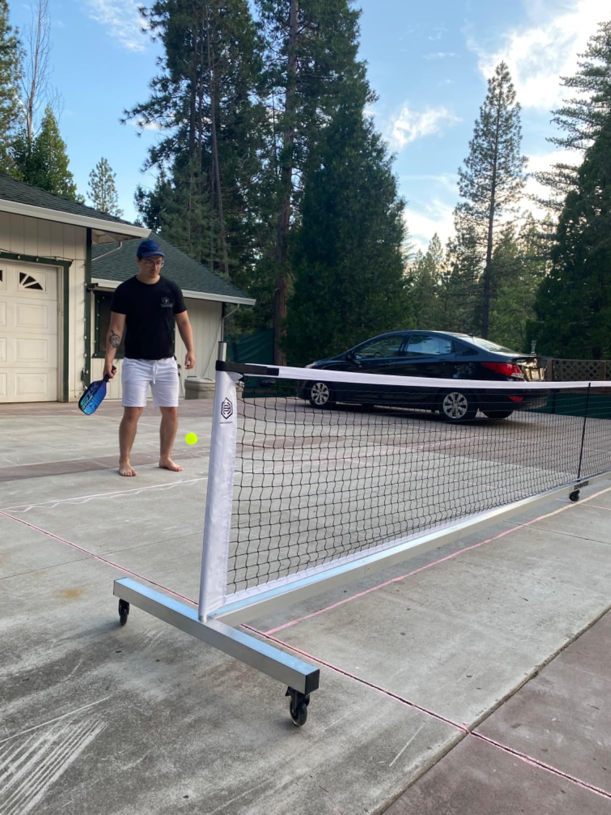 Dominator Standard Portable Pickleball Net - Indoor/Outdoor Regulation Pickleball Net - USAPA Compliant Pickleball Net on Wheels - System Includes Rolling Storage Bag & Locking Wheels customer photo 2