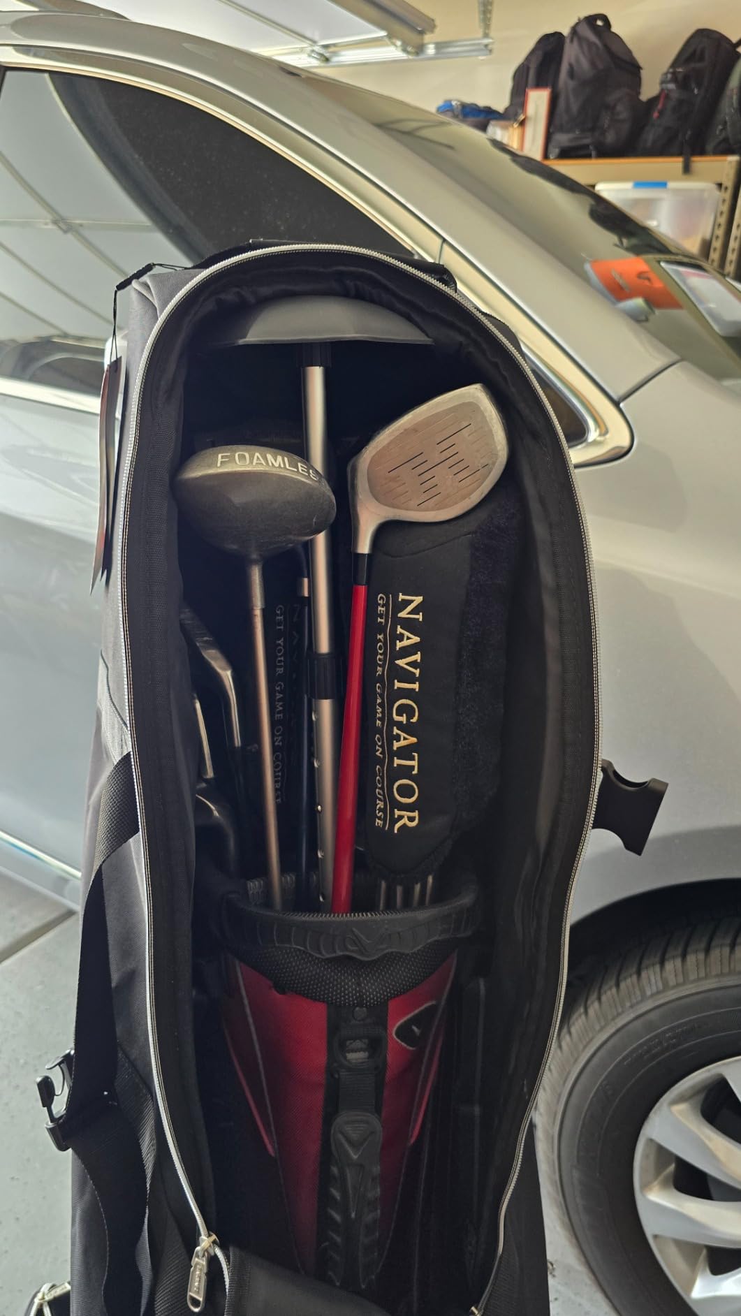 Golf Travel Bag with Wheels, Airline Travel Case, 600D Oxford customer photo 1