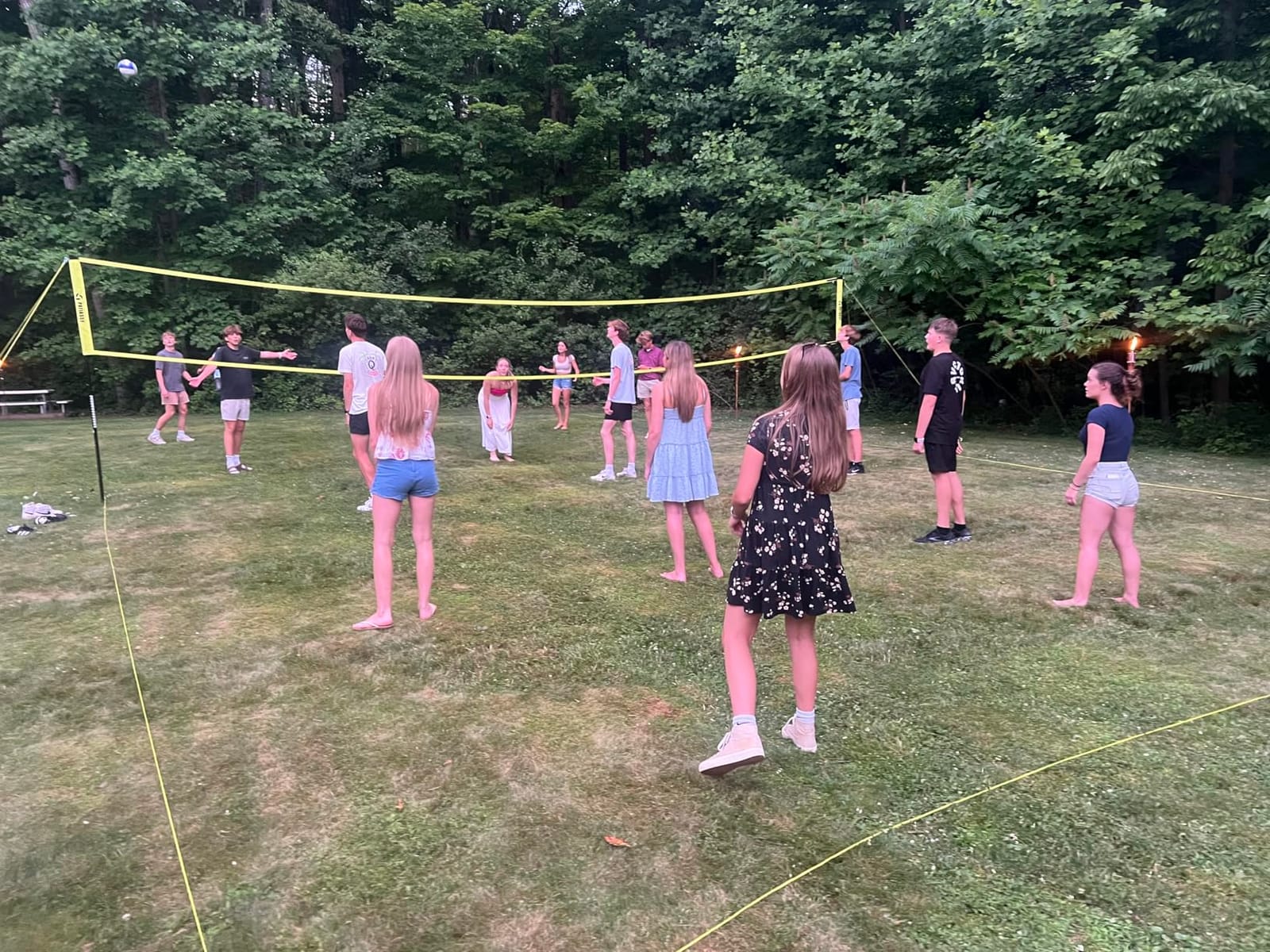 Outdoor Volleyball Net for Backyard, 32FT Anti-Sag Net with Steel Poles customer photo 1